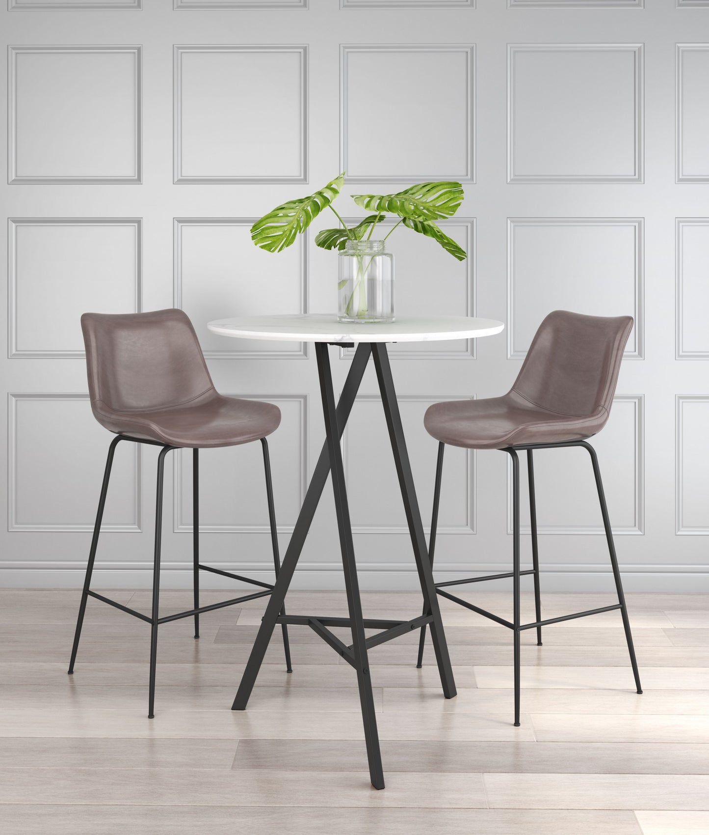 Brown and Black Top Shelf Modern Rugged Bar Chair