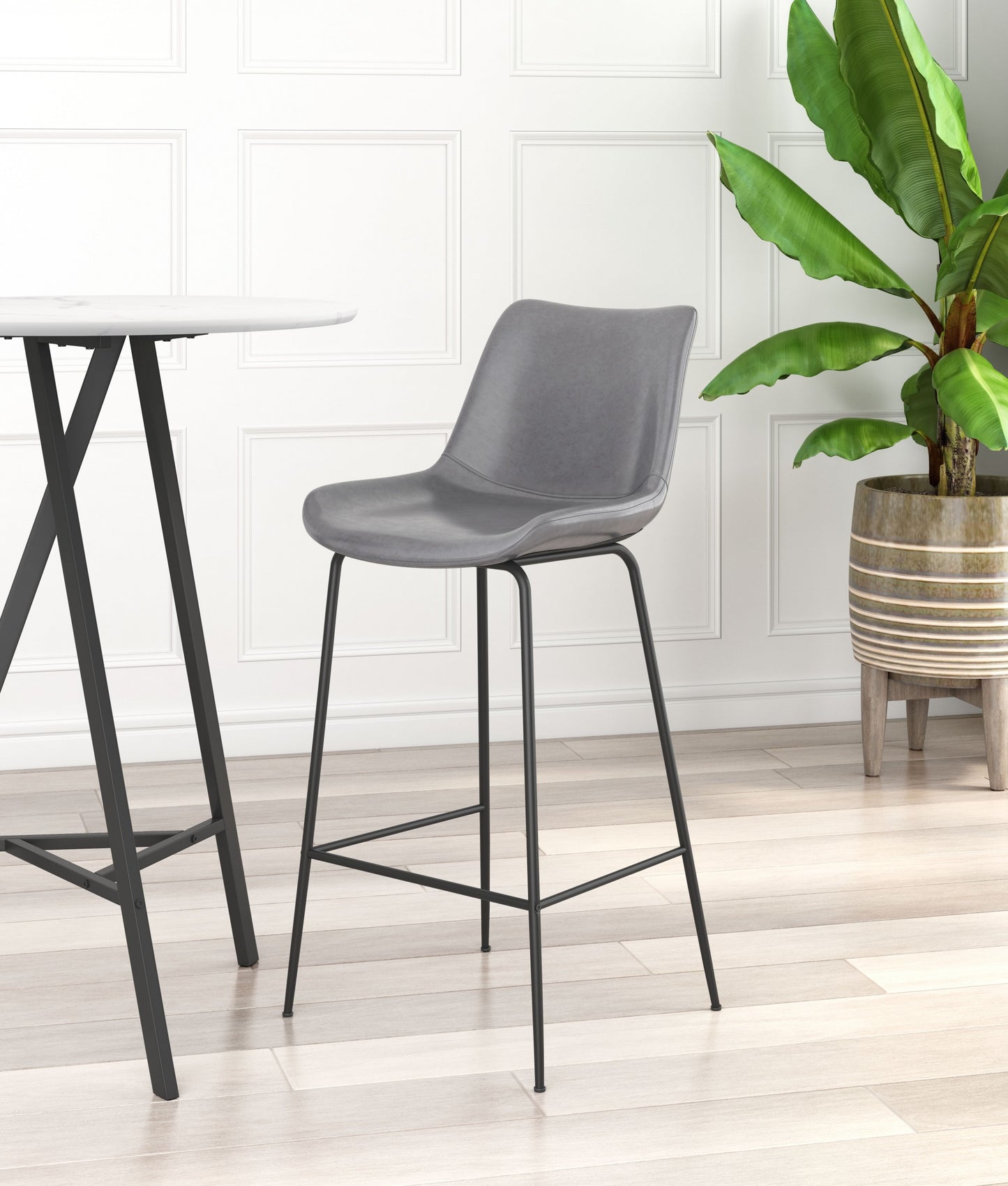 Gray and Black Bar Chair
