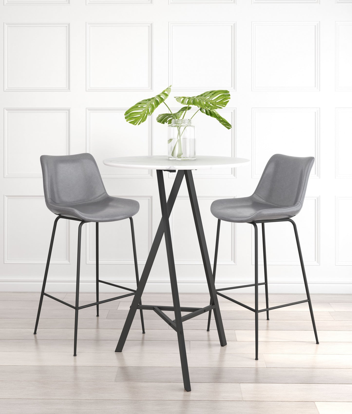 Gray and Black Bar Chair