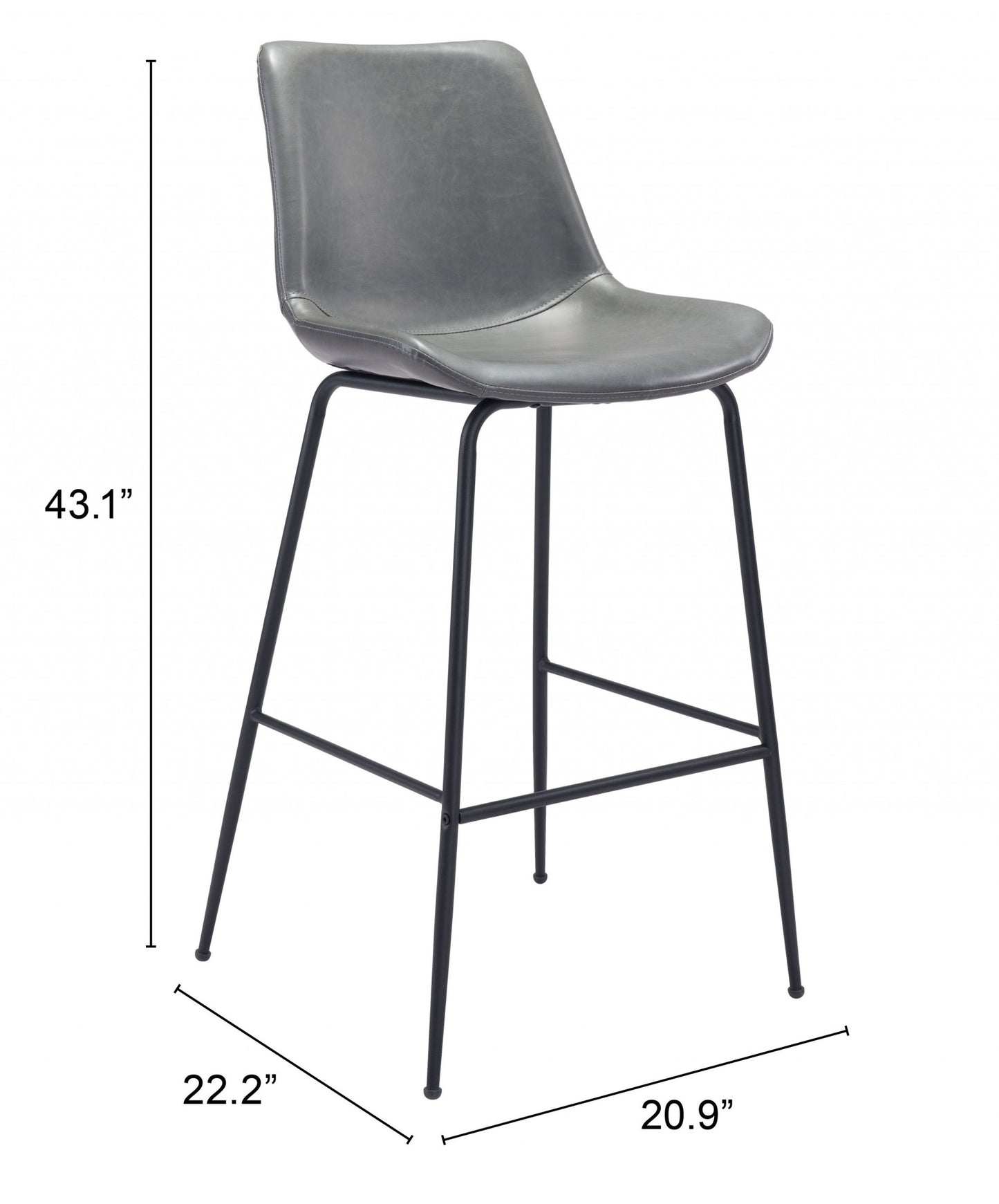 Gray and Black Bar Chair