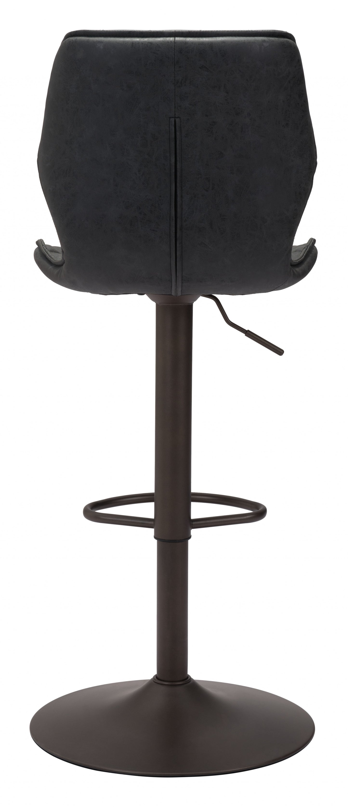 45" Black Steel Swivel Low Back Counter Height Bar Chair With Footrest