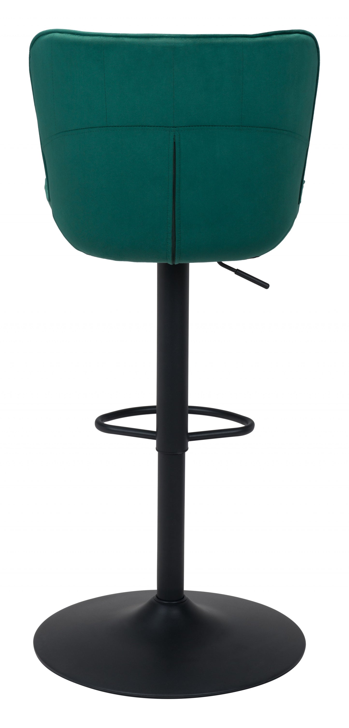 24" Green And Black Steel Swivel Low Back Counter Height Bar Chair With Footrest