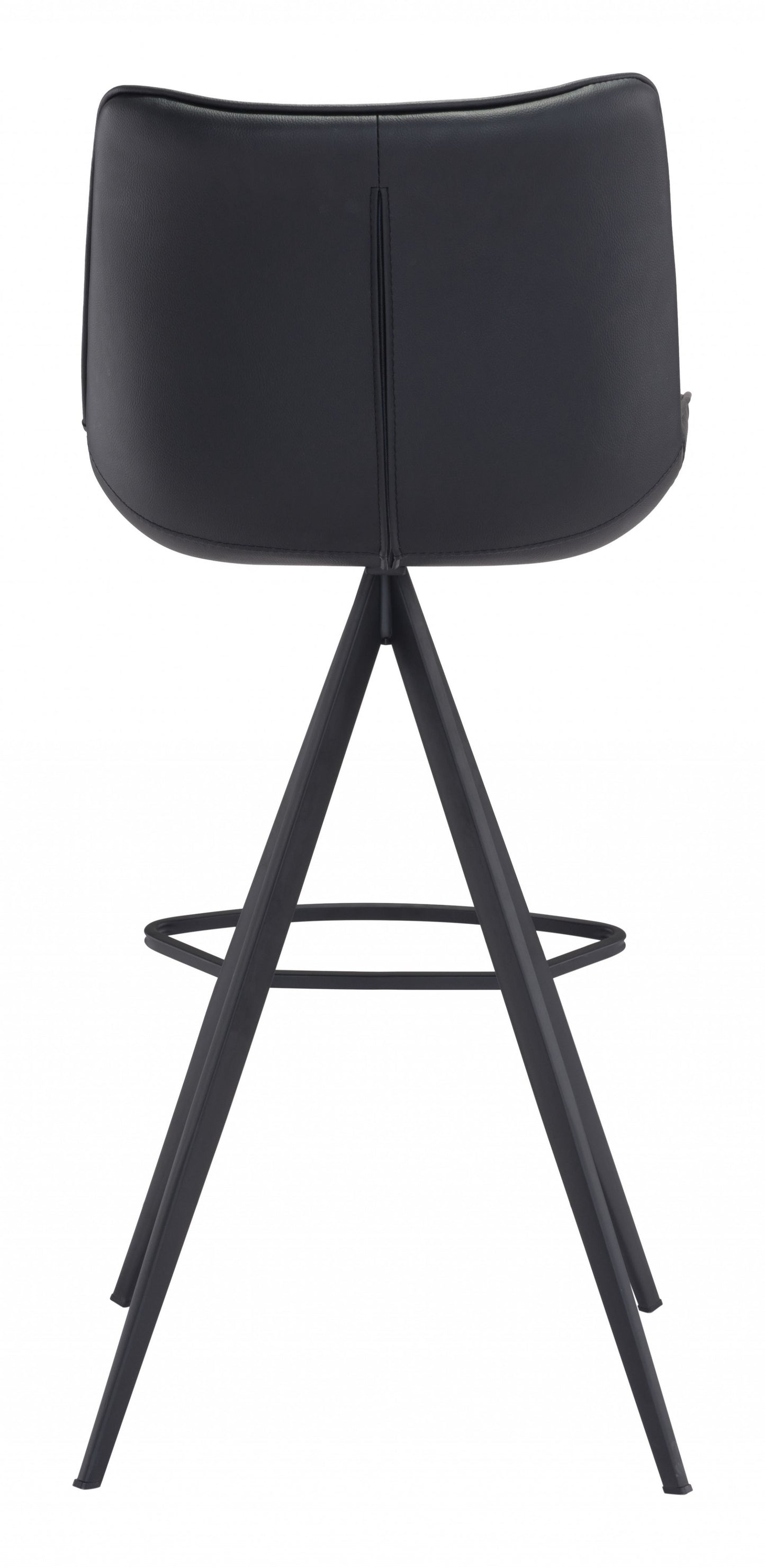 Set Of Two 42" Black Steel Low Back Bar Height Chairs With Footrest