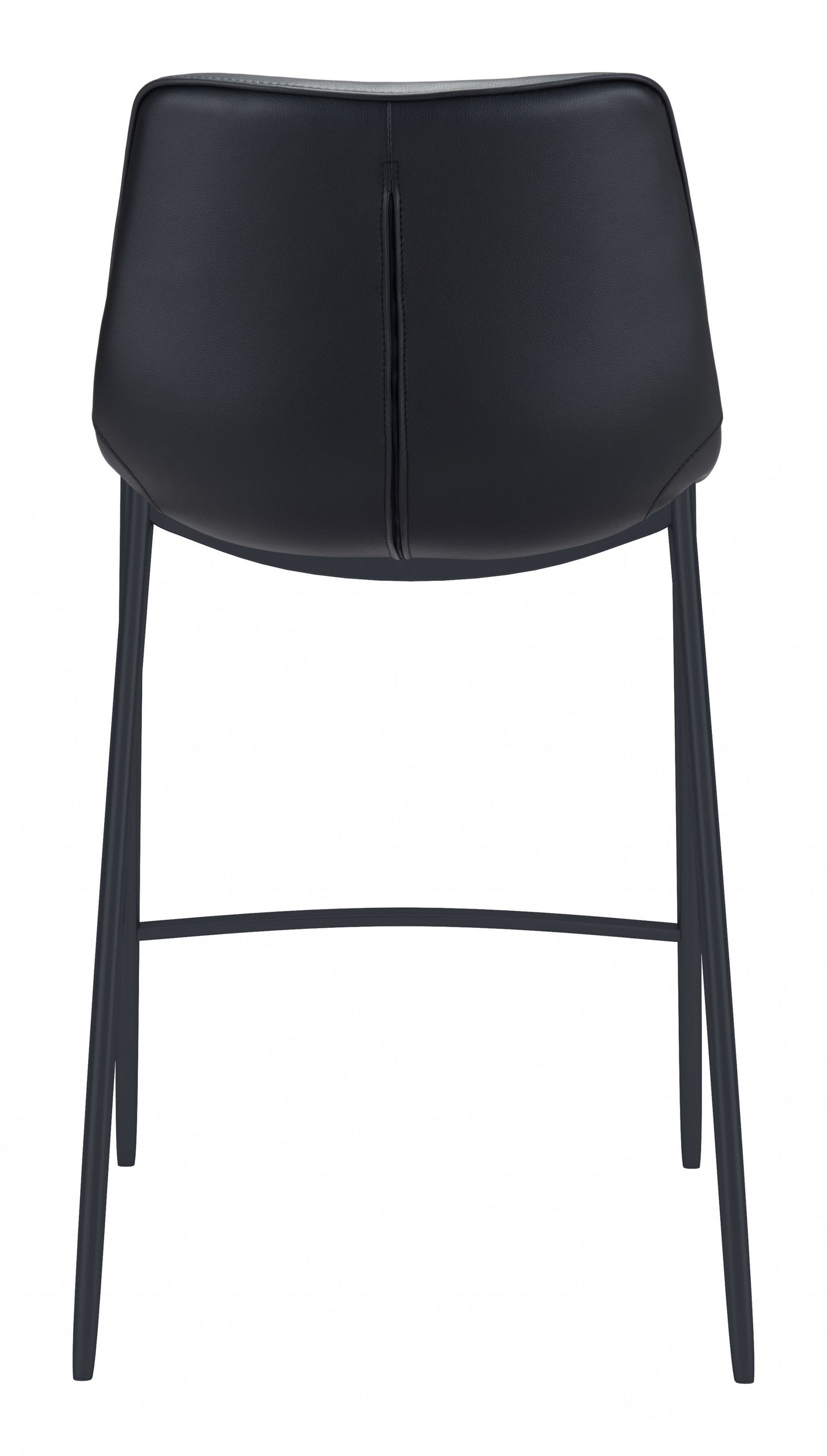 Set Of Two 43" Black Steel Low Back Bar Height Chairs With Footrest