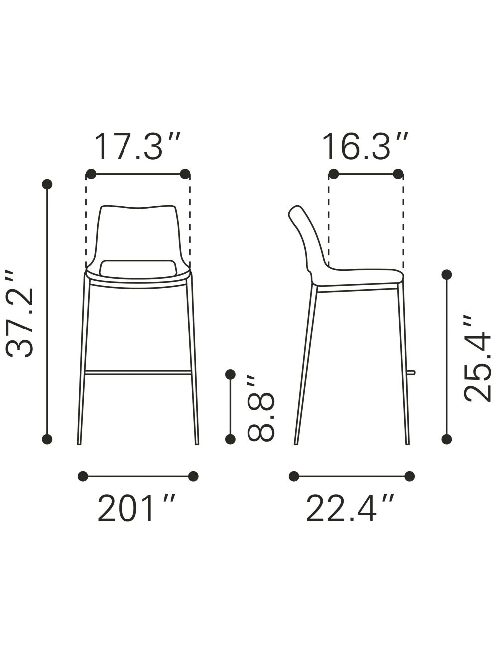 Set Of Two 37" Black And Silver Steel Low Back Counter Height Bar Chairs With Footrest