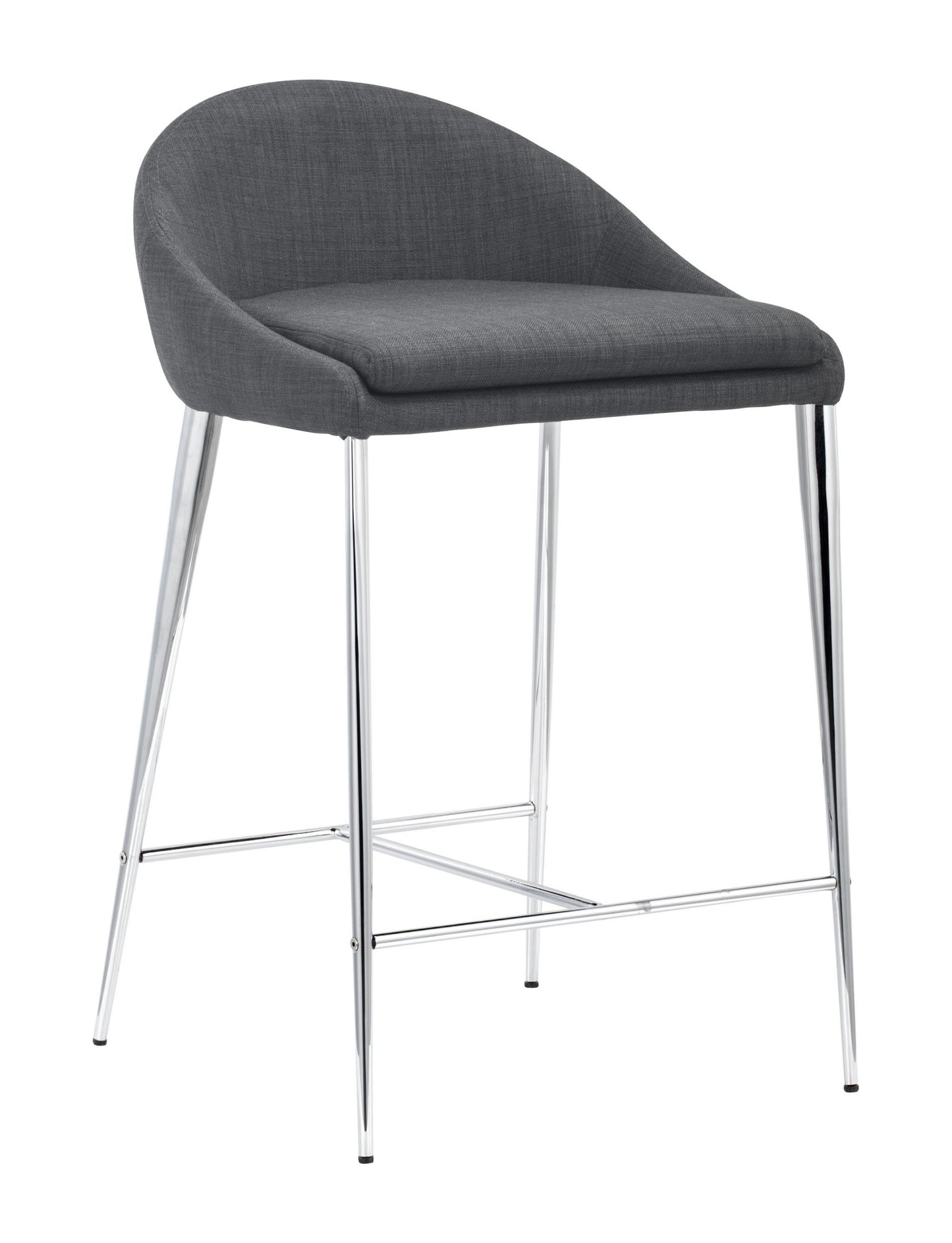 Set Of Two 30" Graphite Low Back Chairs With Footrest