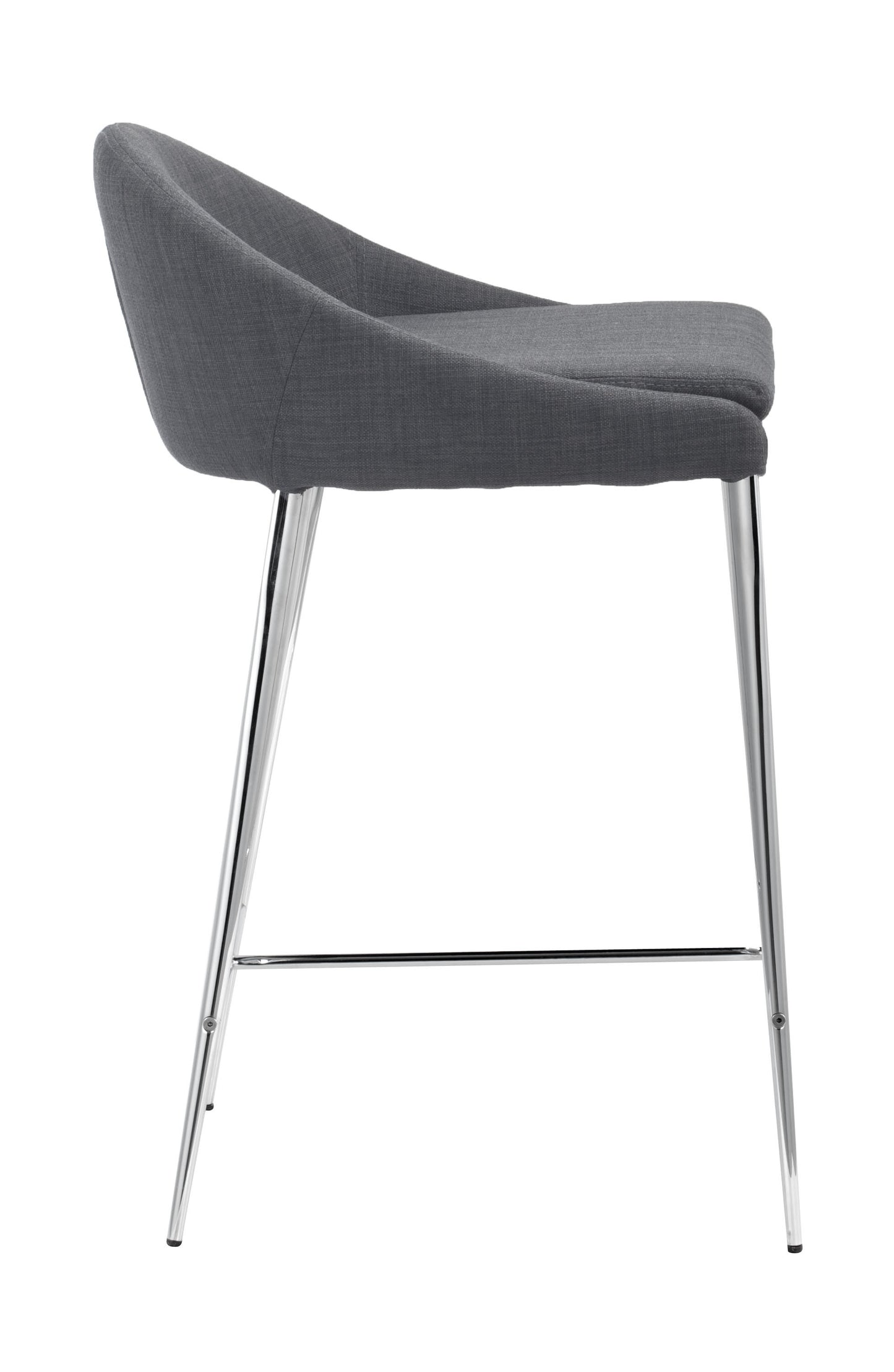 Set Of Two 30" Graphite Low Back Chairs With Footrest