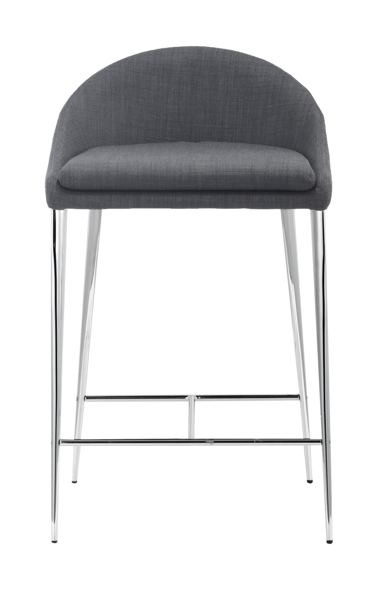 Set Of Two 30" Graphite Low Back Chairs With Footrest