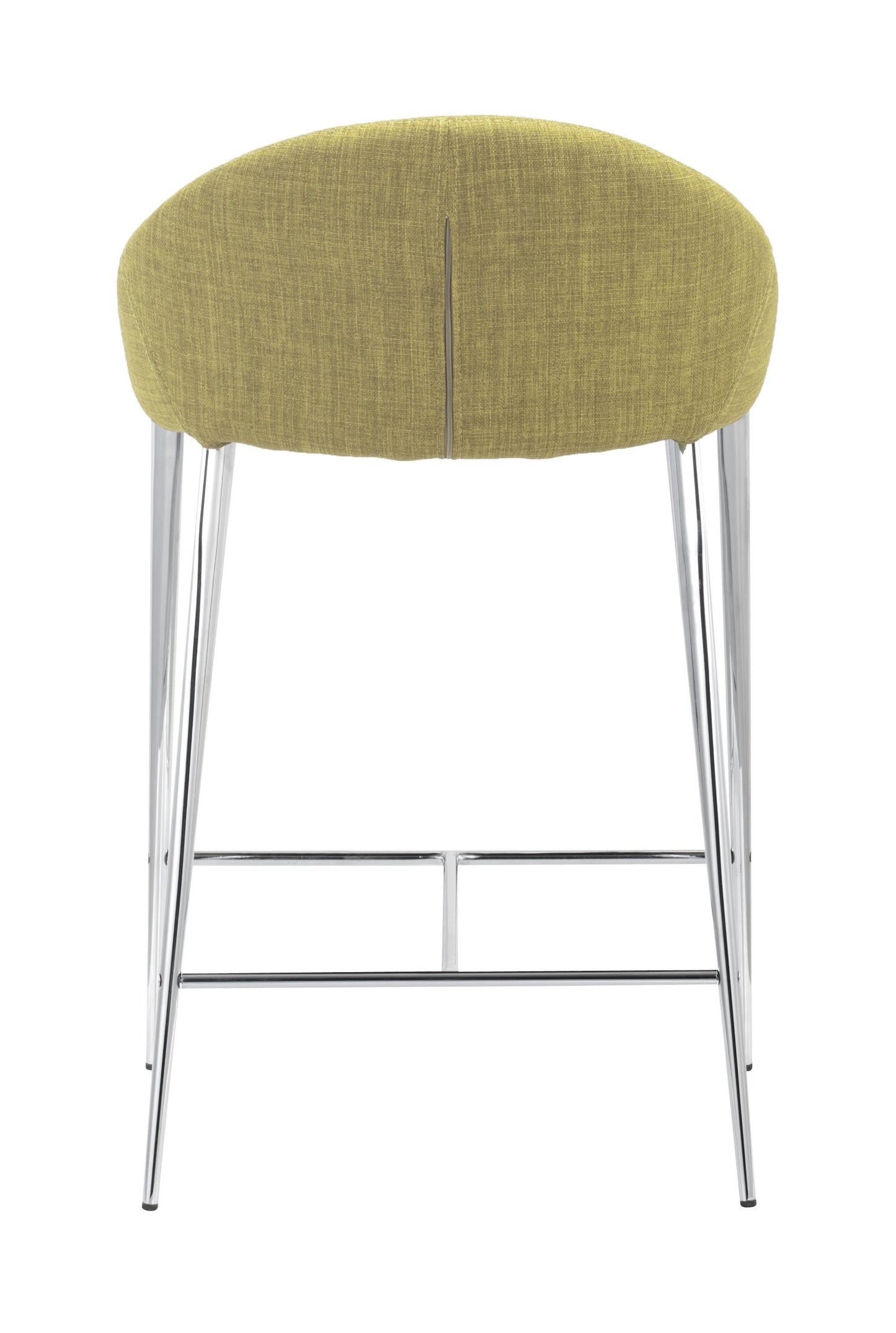 Set Of Two 30" Green and Steel Low Back Counter Height Bar Chairs