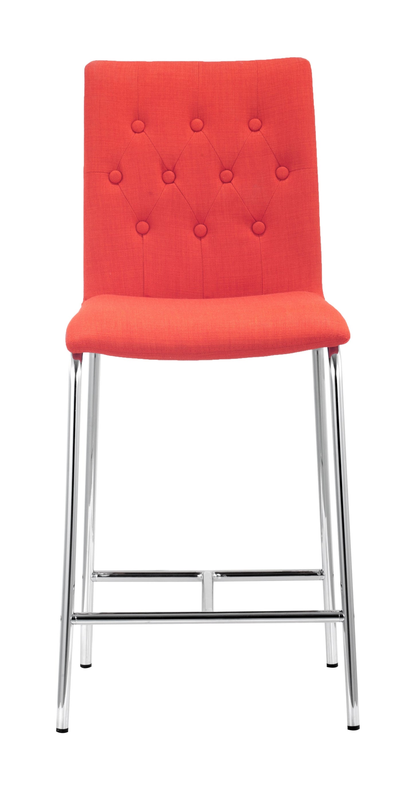 Set Of Two 39" Tangerine Low Back Chairs With Footrest