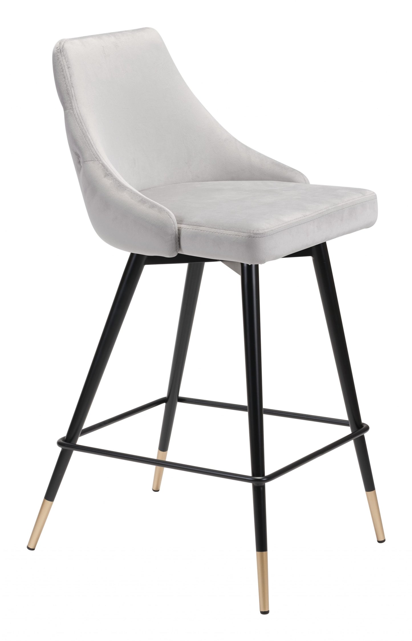 36" Gray Steel Low Back Chair With Footrest