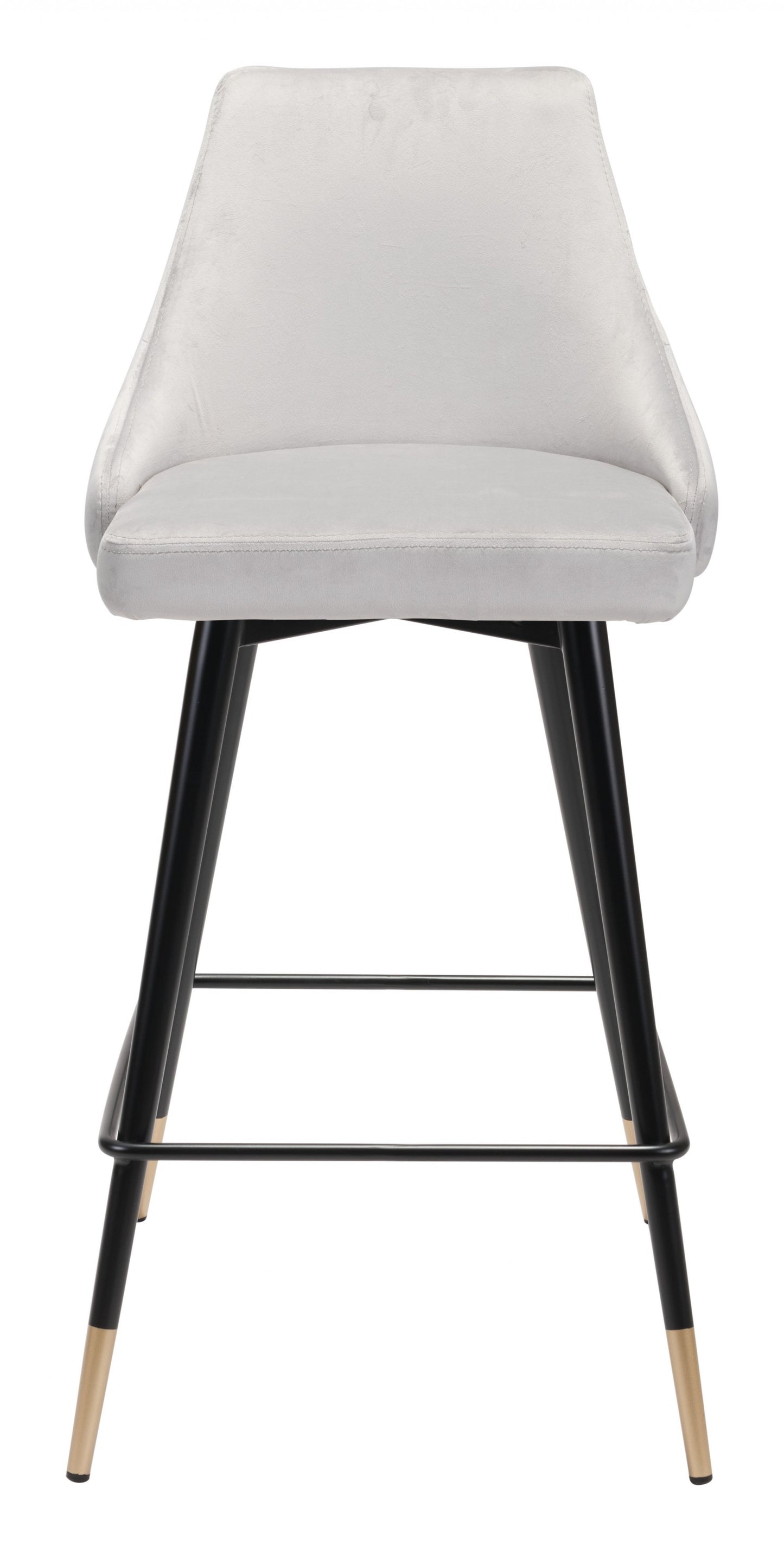36" Gray Steel Low Back Chair With Footrest