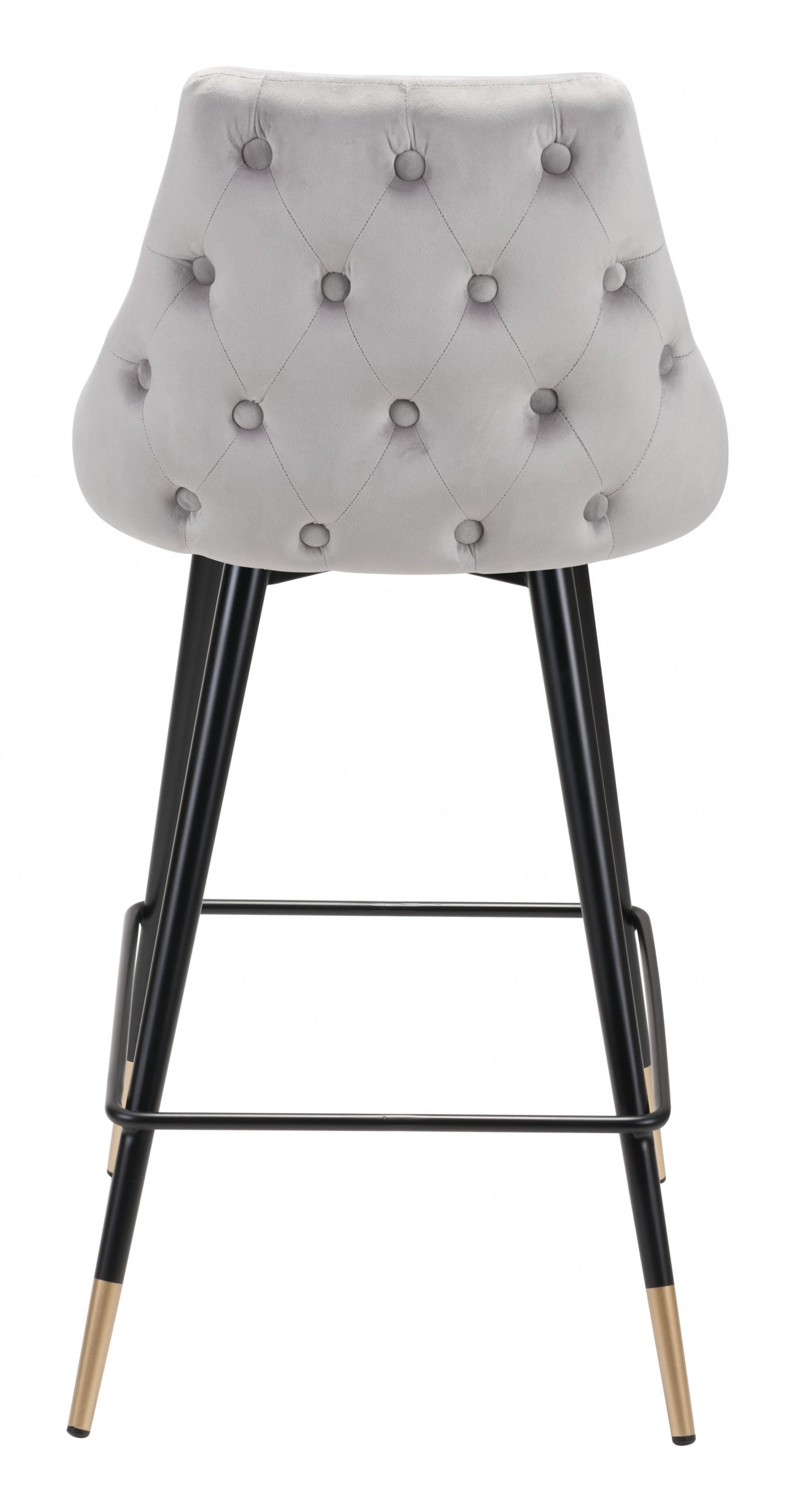 36" Gray Steel Low Back Chair With Footrest