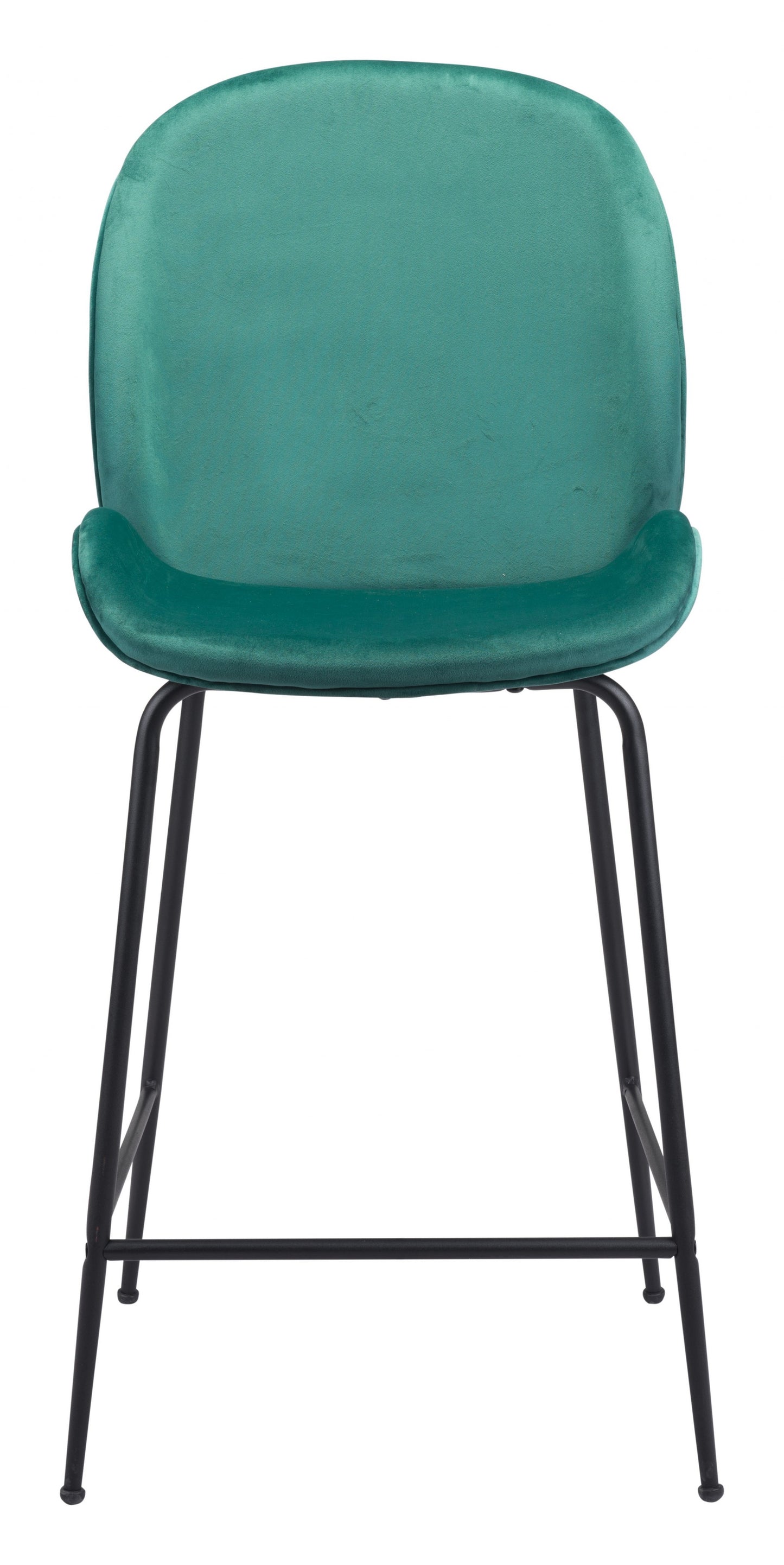42" Green And Black Steel Low Back Counter Height Bar Chair With Footrest