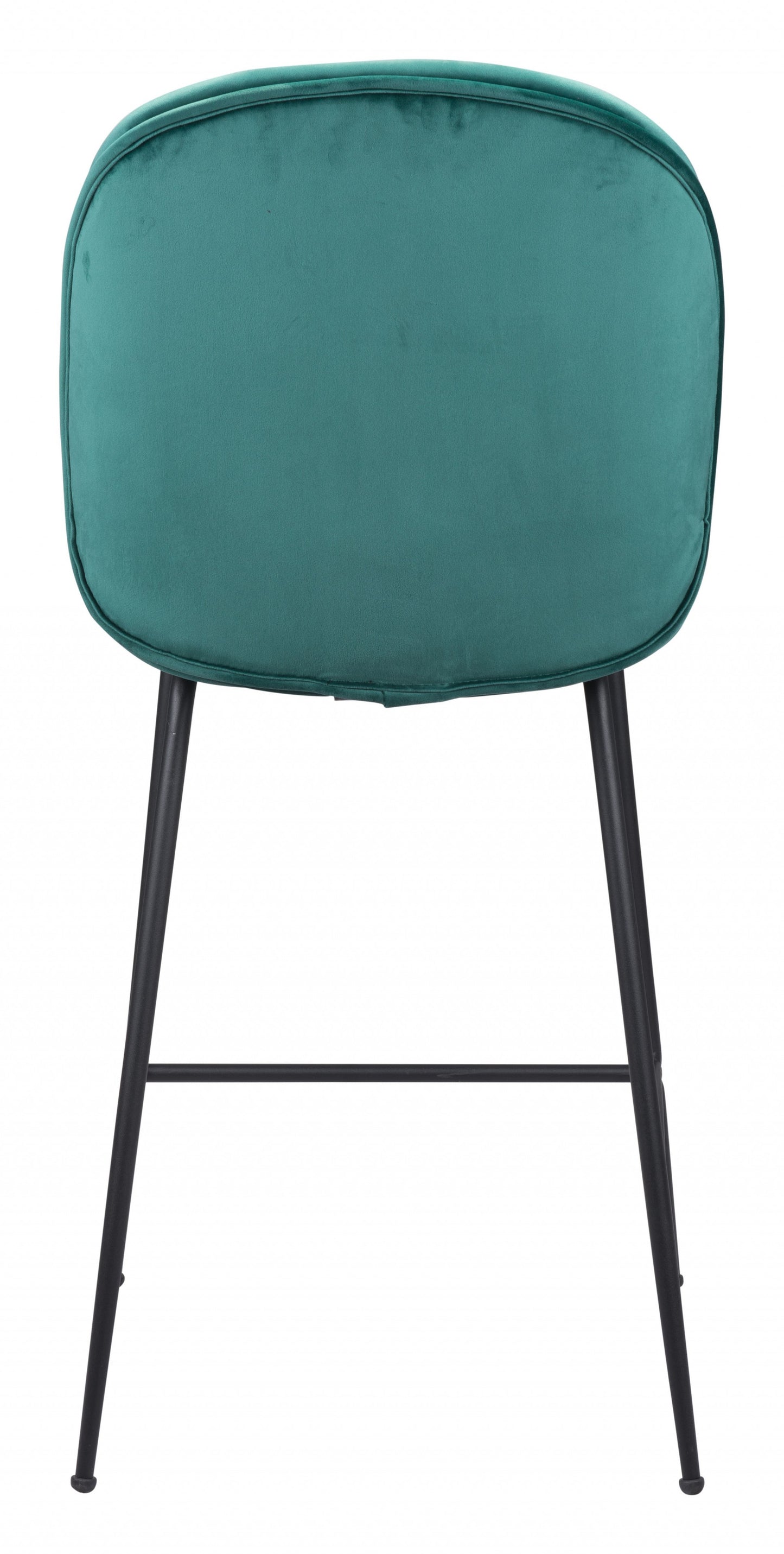 42" Green And Black Steel Low Back Counter Height Bar Chair With Footrest