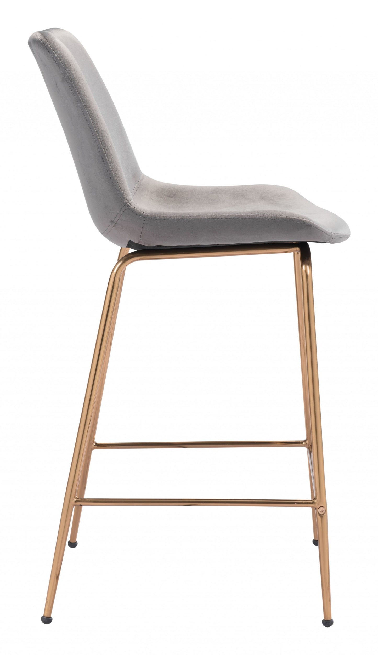 39" Gray Steel Low Back Chair With Footrest