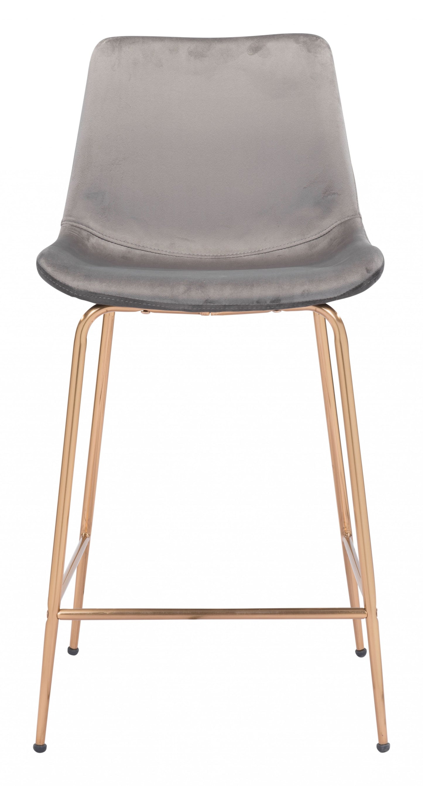39" Gray Steel Low Back Chair With Footrest