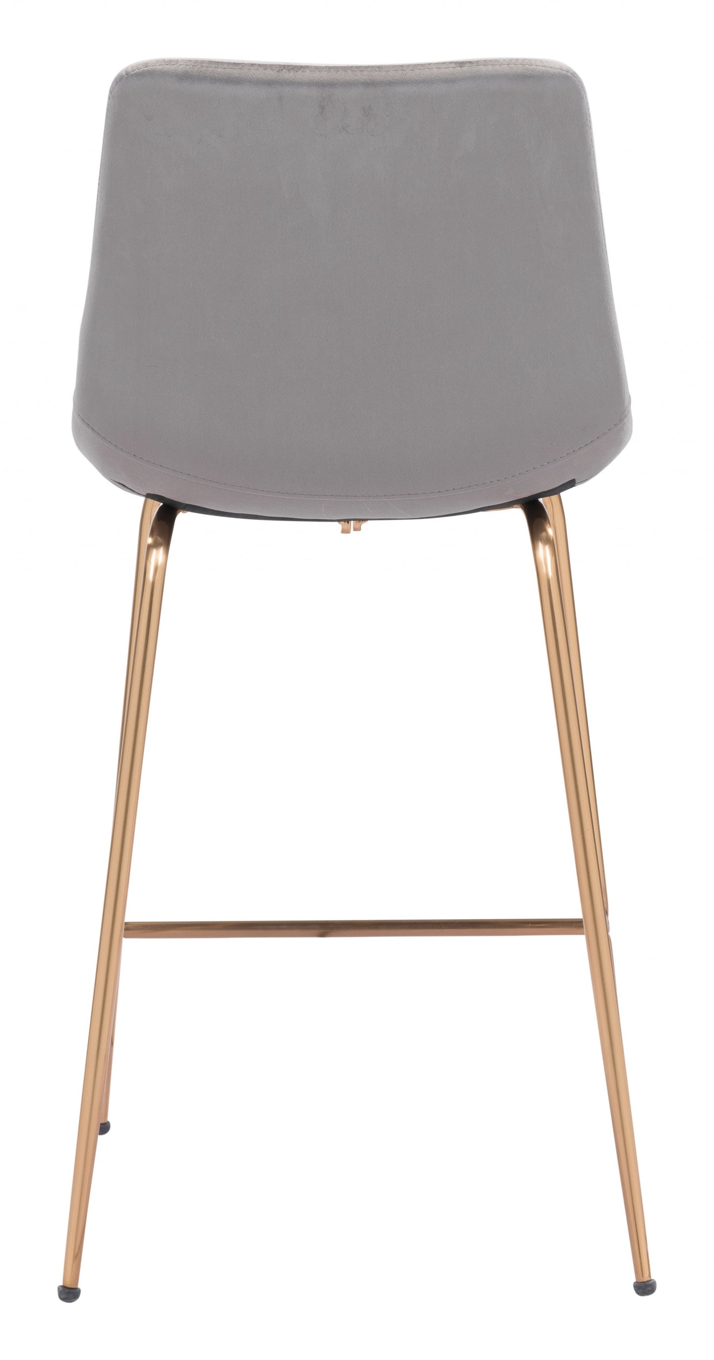 39" Gray Steel Low Back Chair With Footrest