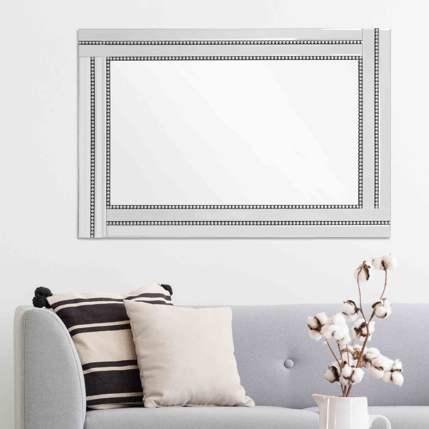 Silver Rectangle Accent Glass Mirror