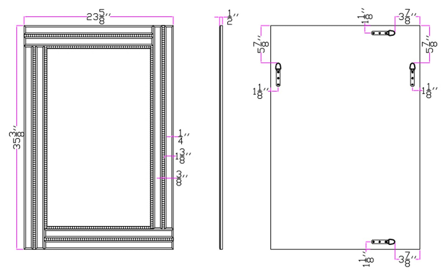Silver Rectangle Accent Glass Mirror