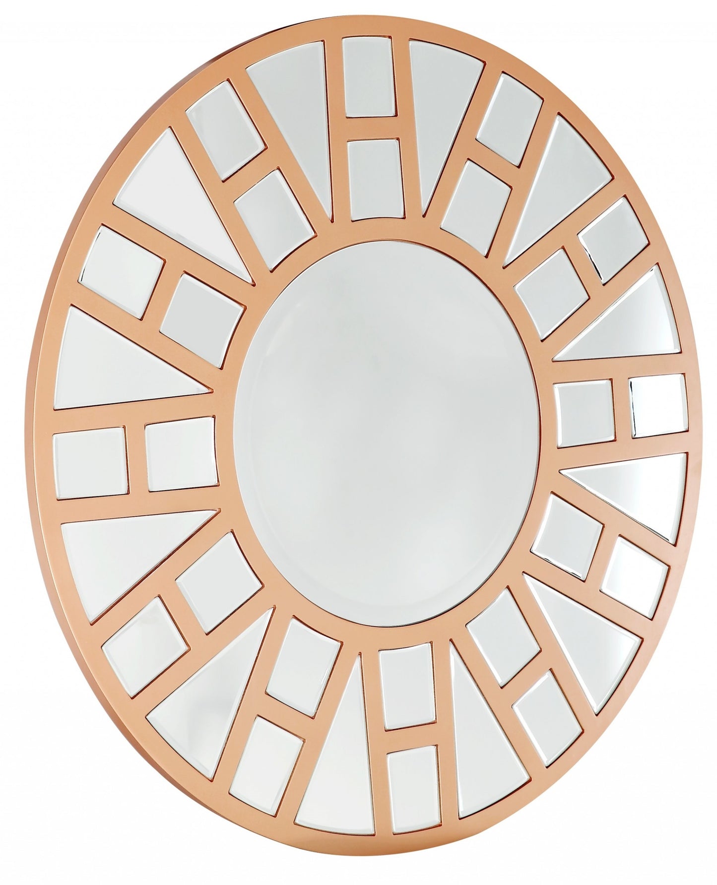 Gold Round Accent Metal Mirror