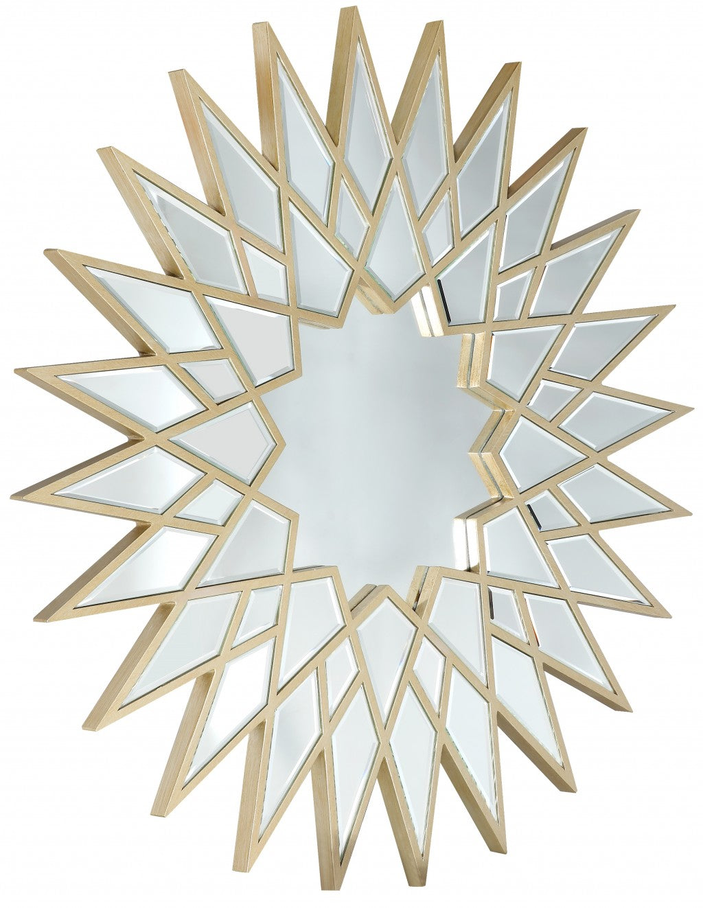 Gold Sunburst Accent Metal Mirror