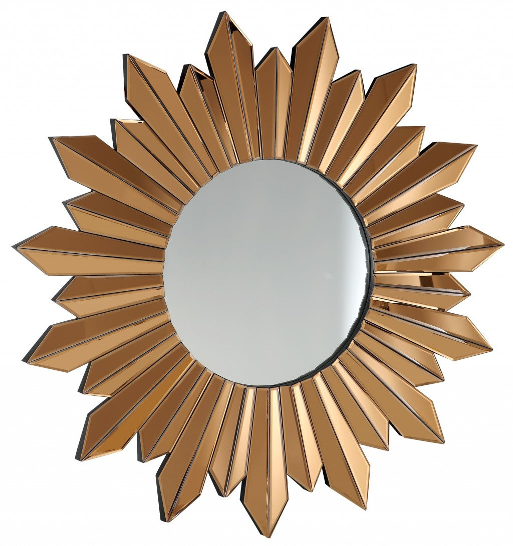 Gold Sunburst Accent Glass Mirror