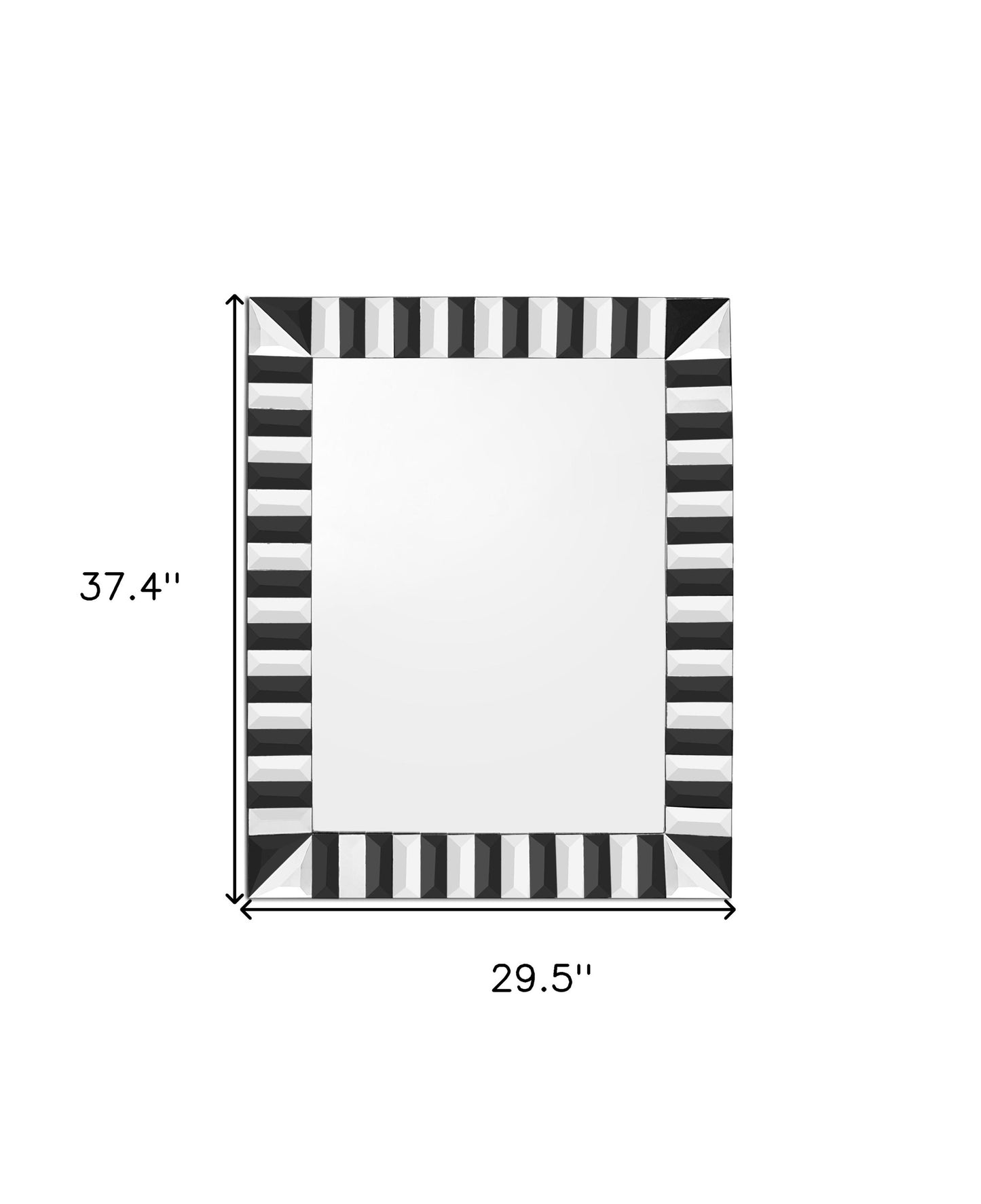 Black Rectangle Accent Glass Mirror