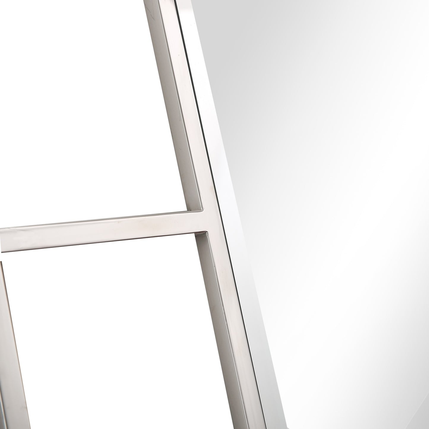 Silver Square Accent Metal Mirror