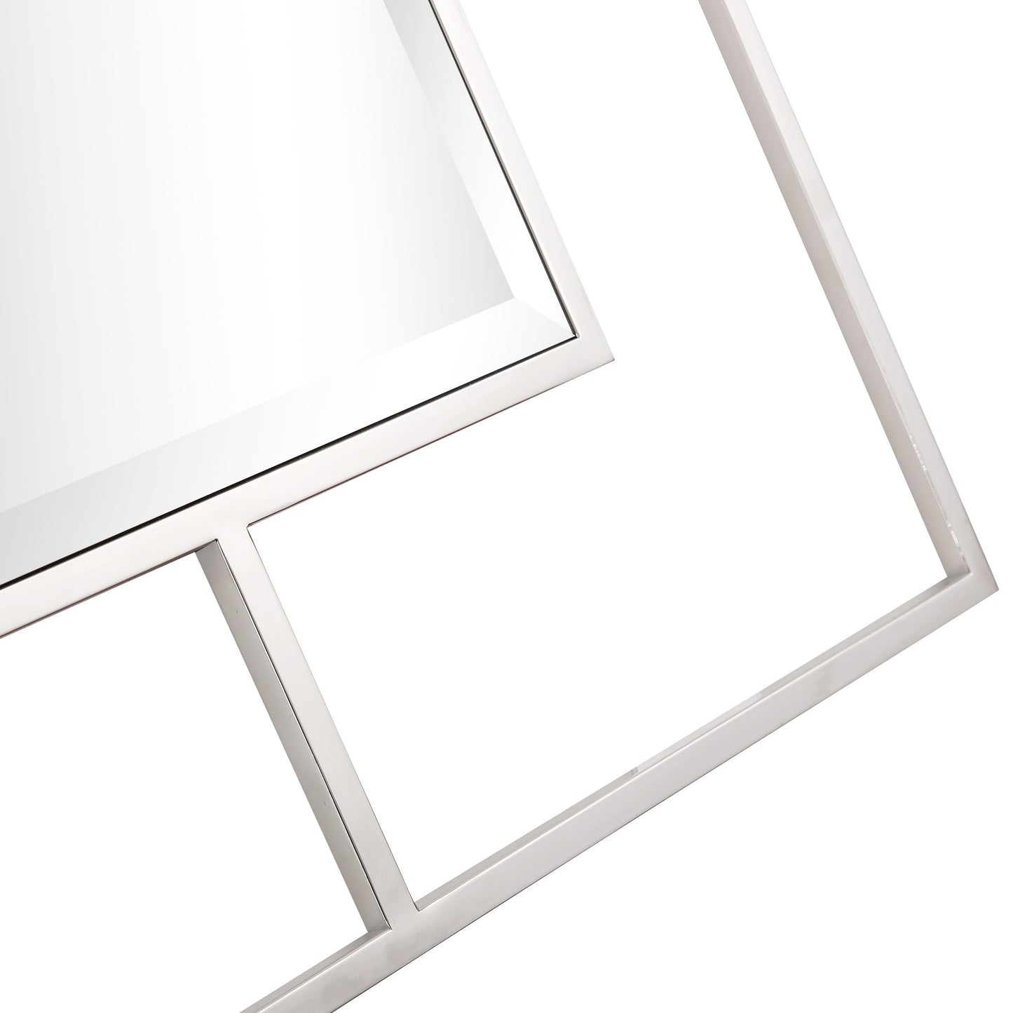 Silver Square Accent Metal Mirror