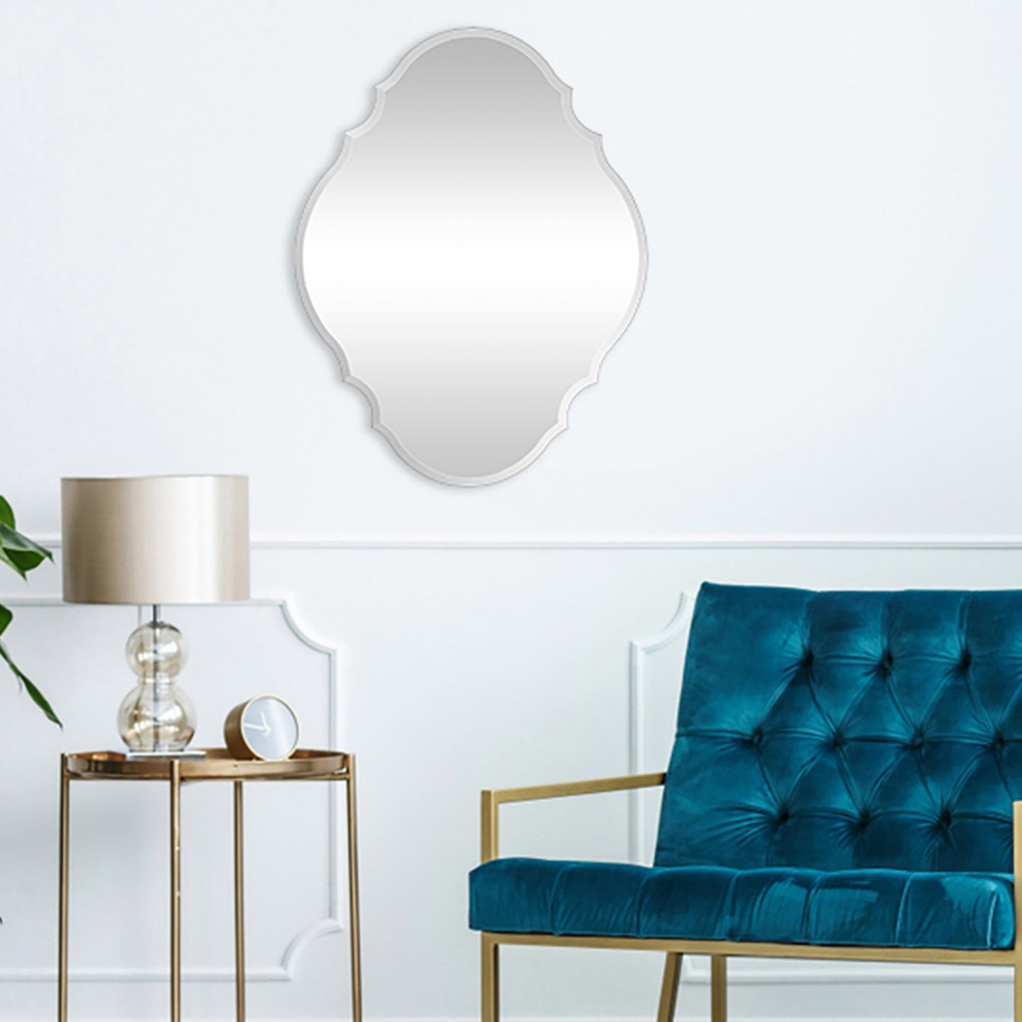 Silver Novelty Accent Glass Mirror