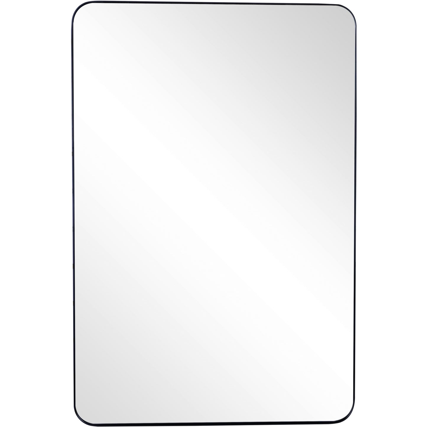 Black Rectangle Accent Metal Mirror