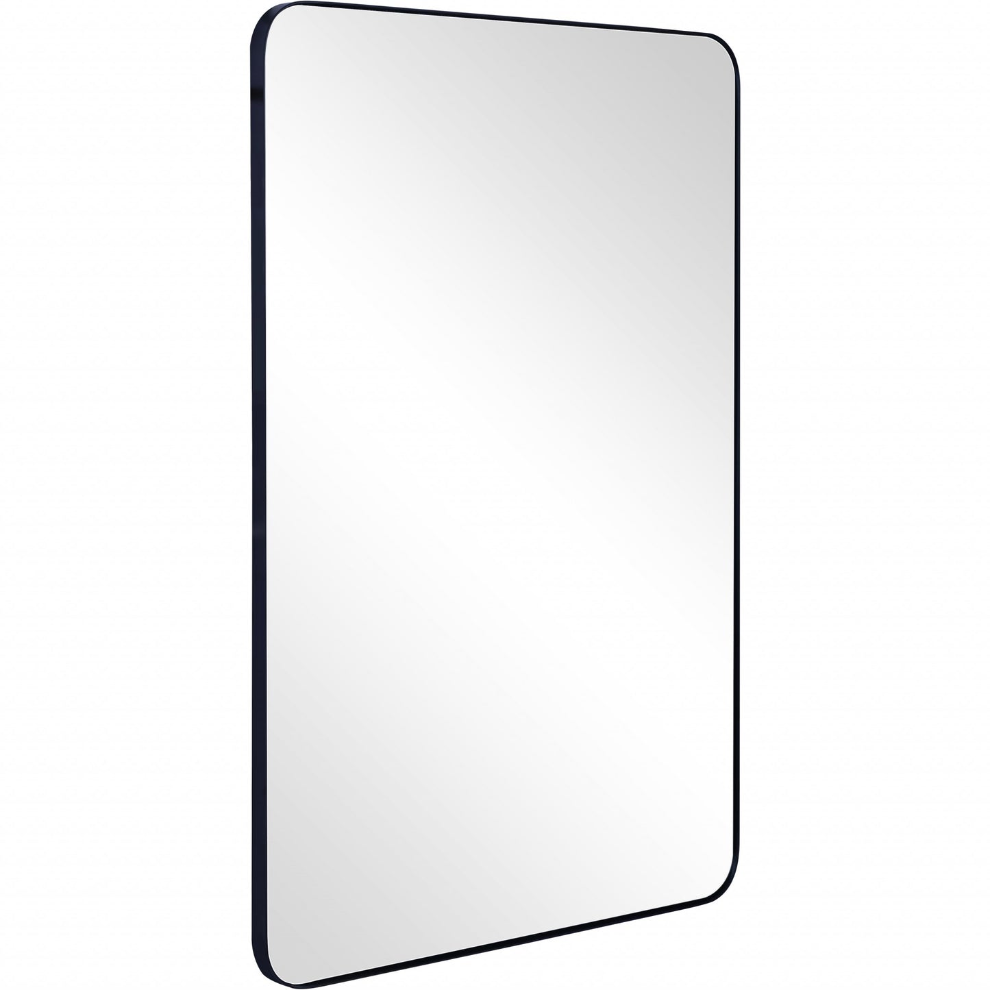 Black Rectangle Accent Metal Mirror