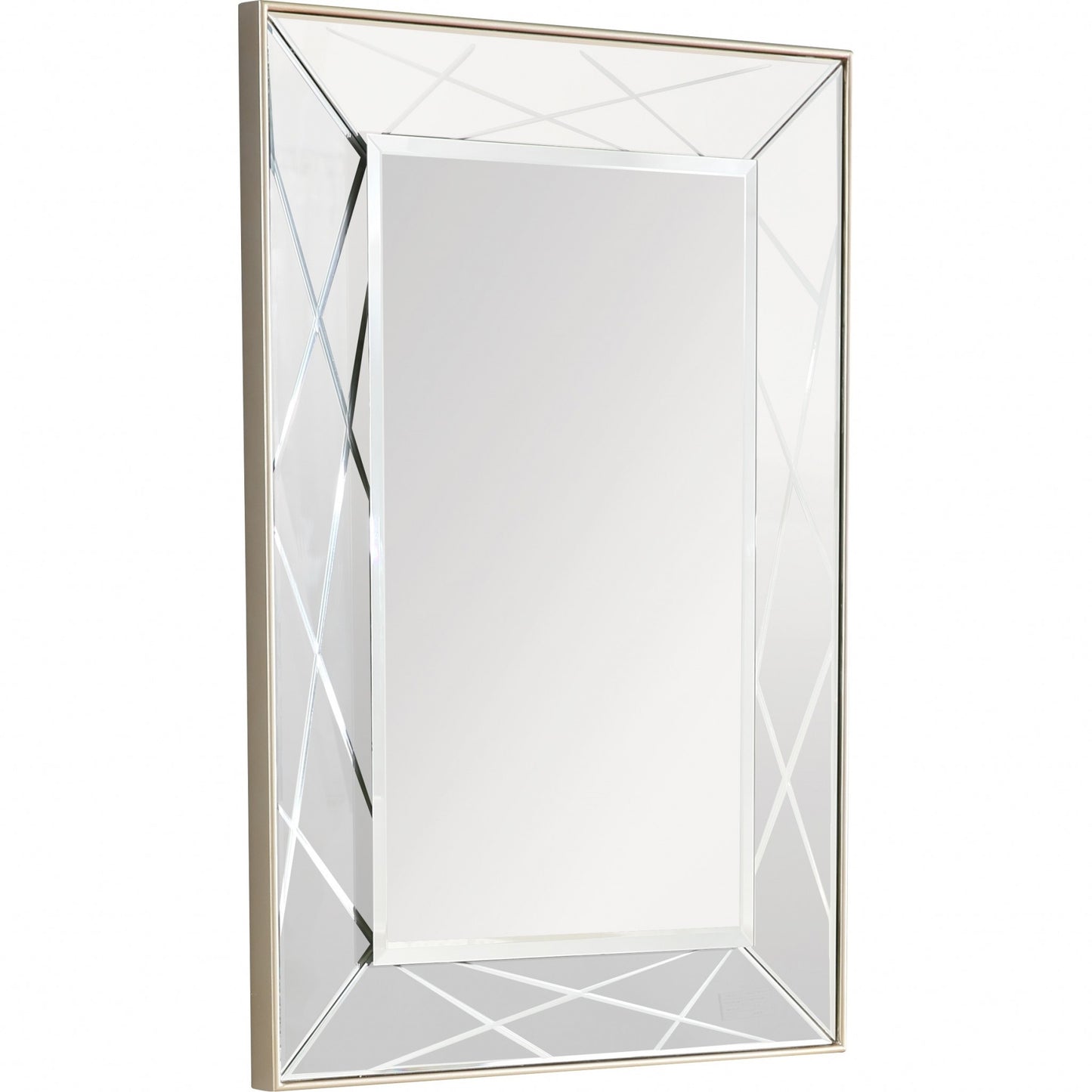 Champagne Rectangle Accent Metal Mirror