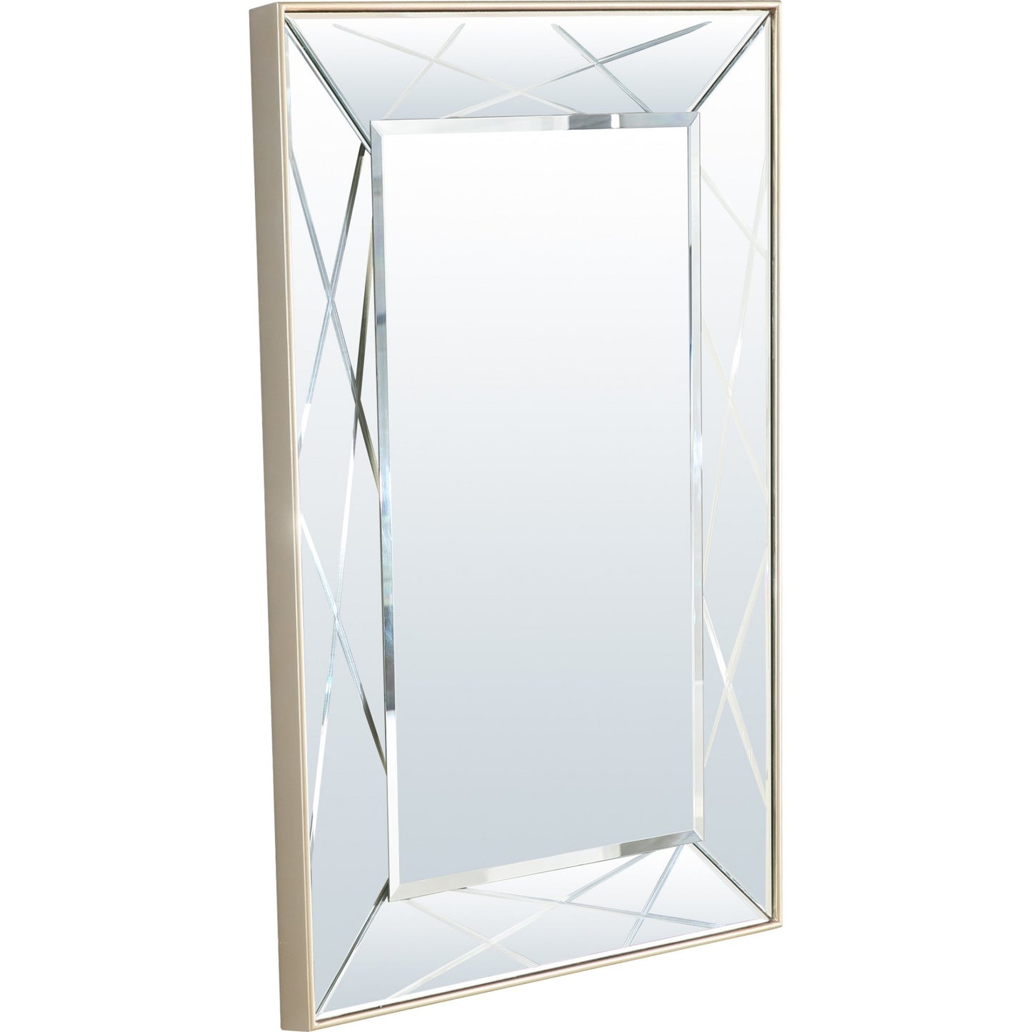 Champagne Rectangle Accent Metal Mirror