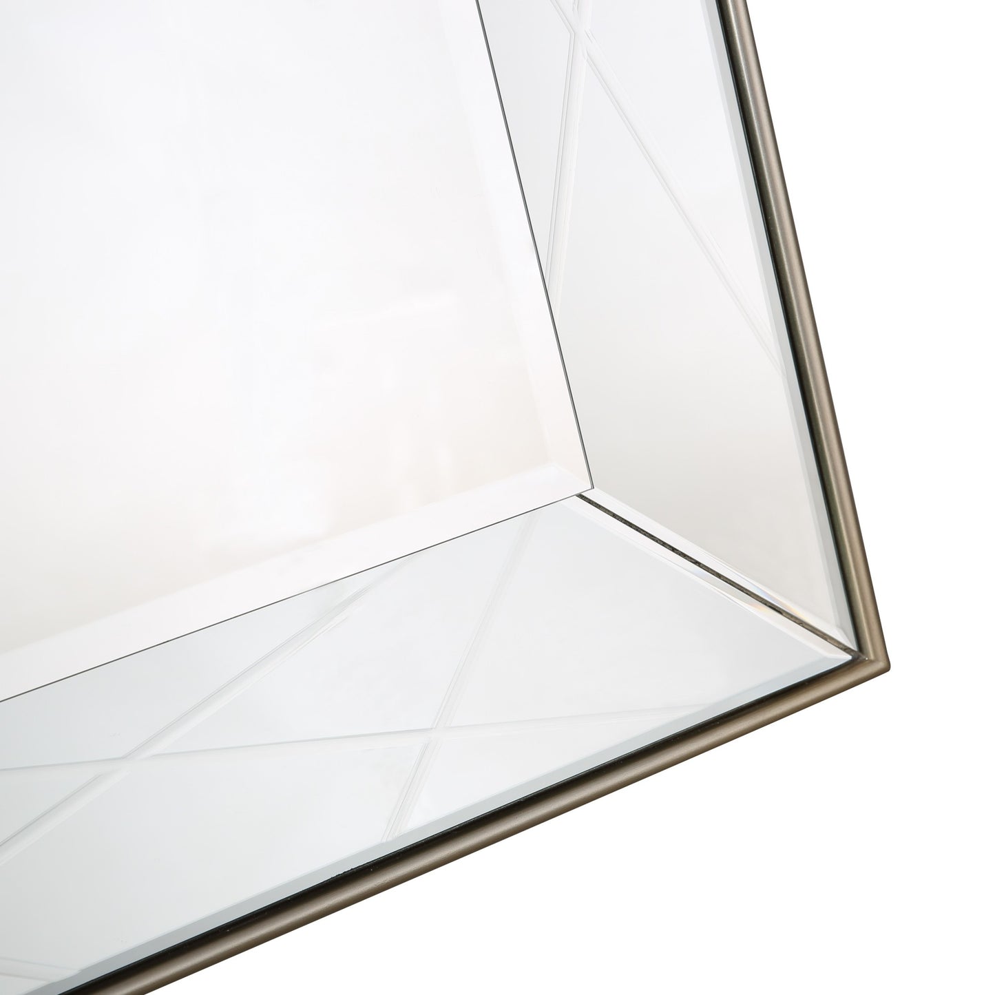 Champagne Rectangle Accent Metal Mirror