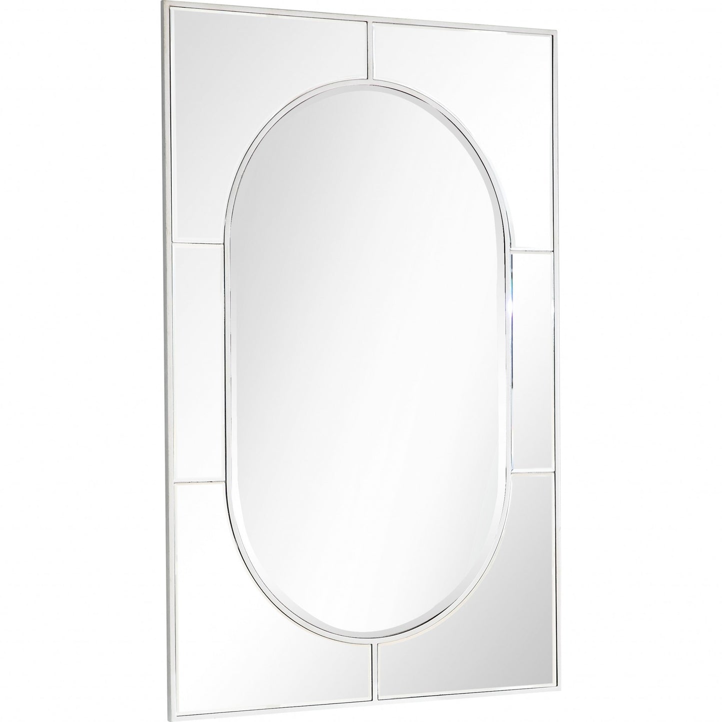 Silver Rectangle Accent Metal Mirror