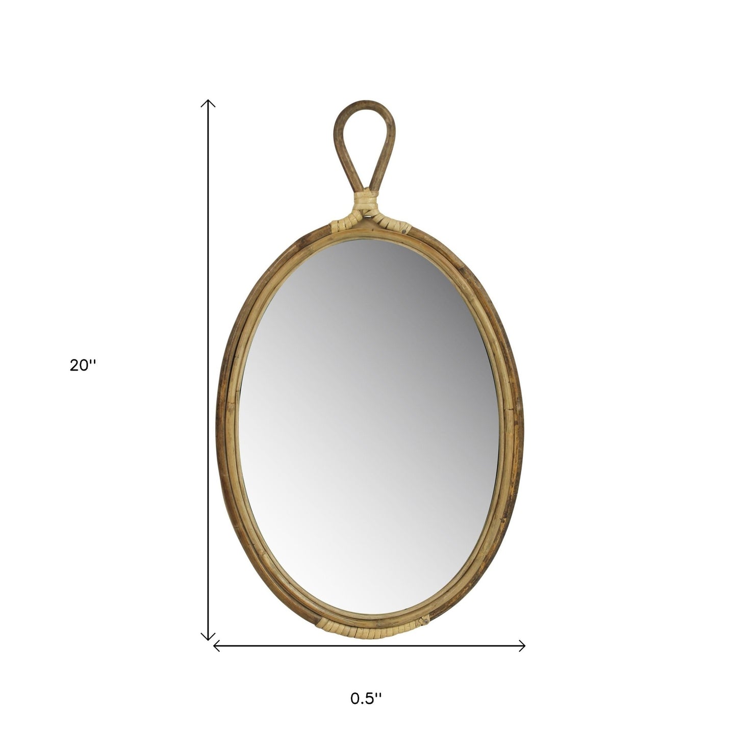 Oval Bamboo Wall Mirror