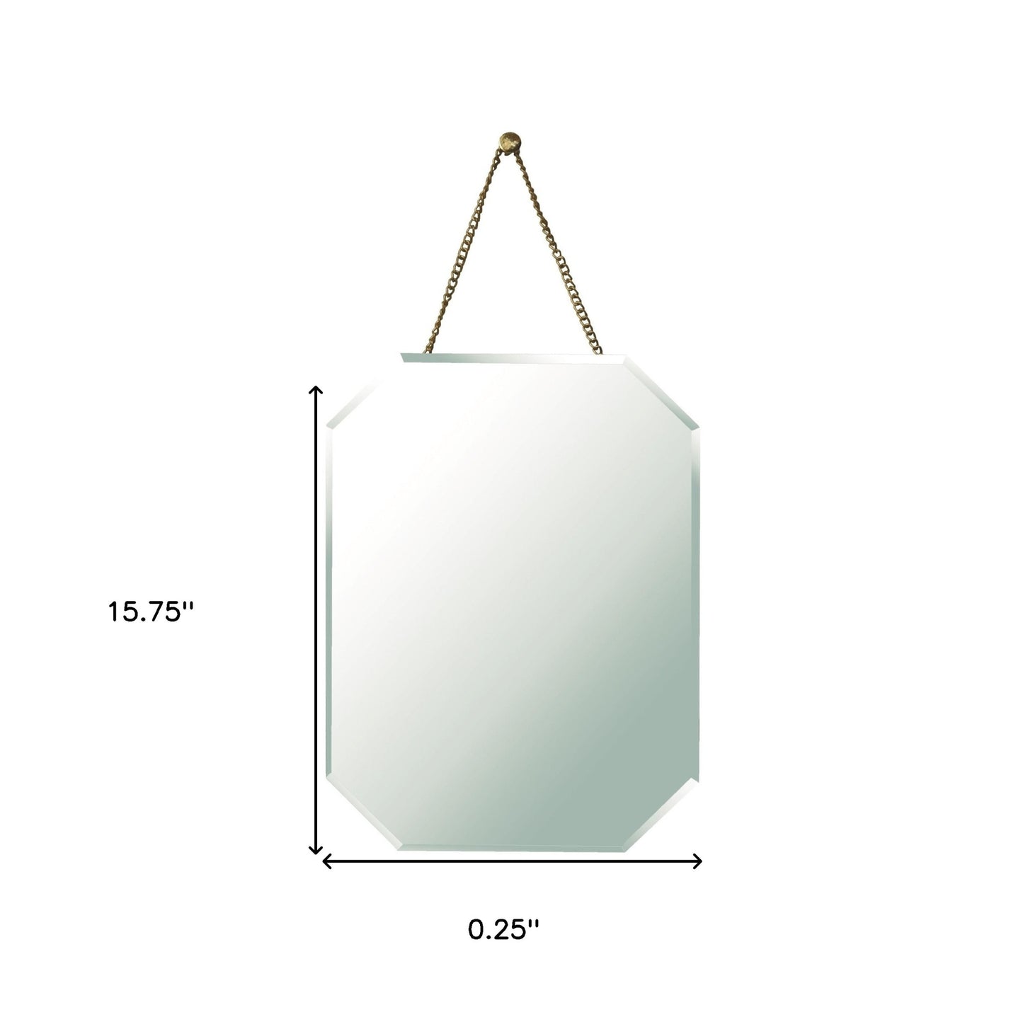 Octagonal Beveled Hanging Mirror