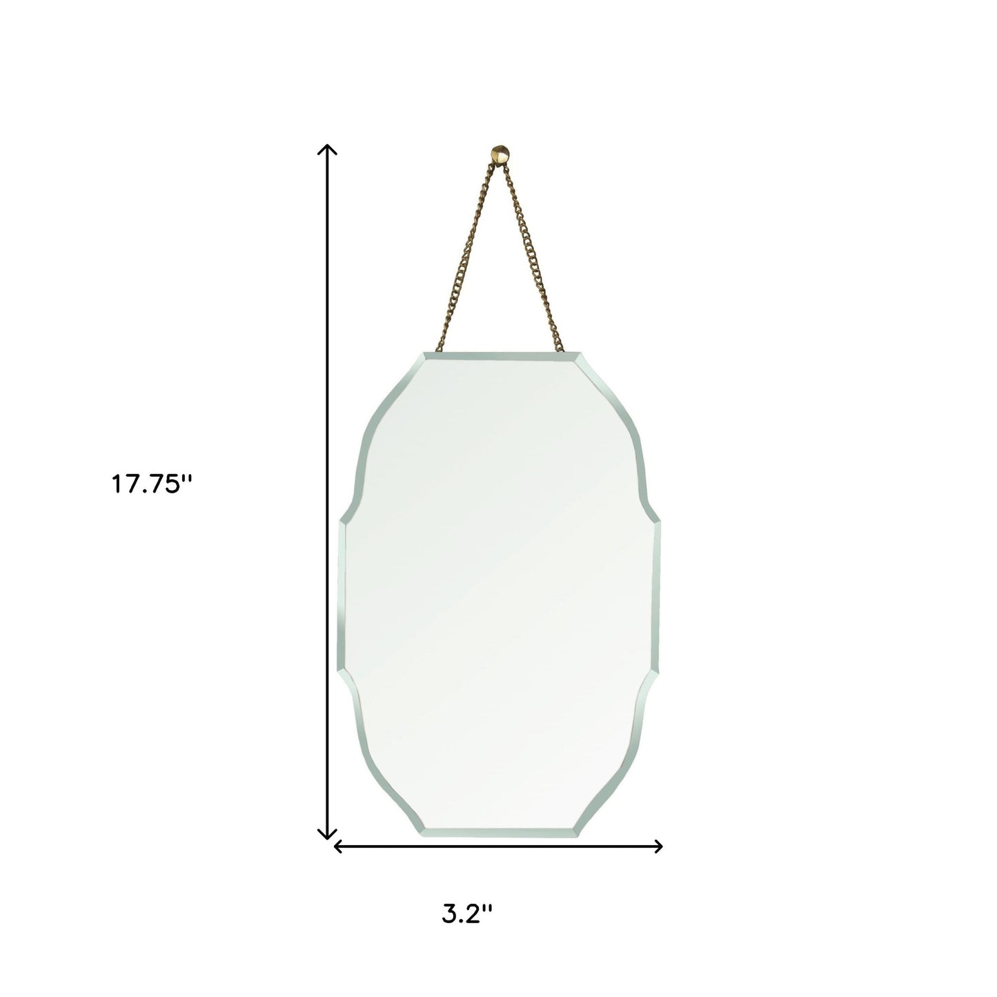Rounded Octagon Beveled Hanging Mirror