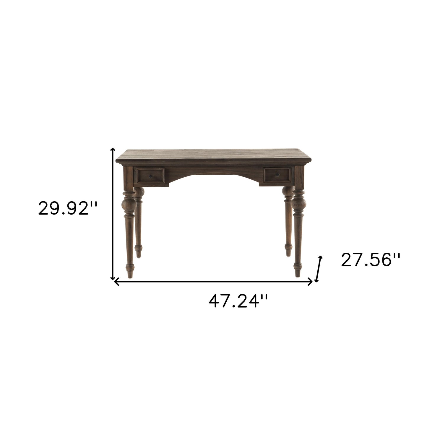 Antiqued Brown Teak Provencial Writing or Computer Desk
