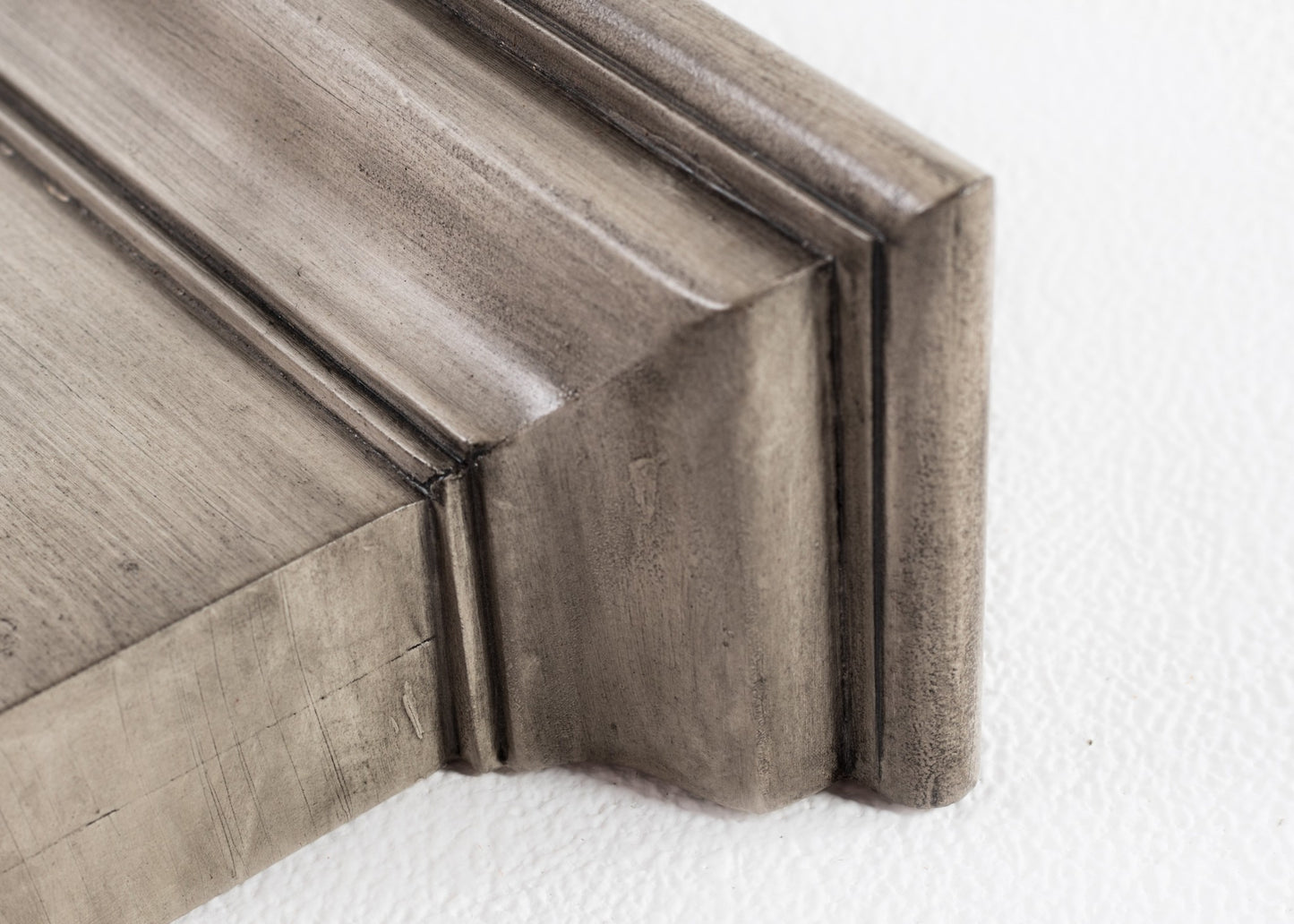 Rustic Antiqued Ivory Wood Four Hook Hanging Coat Rack