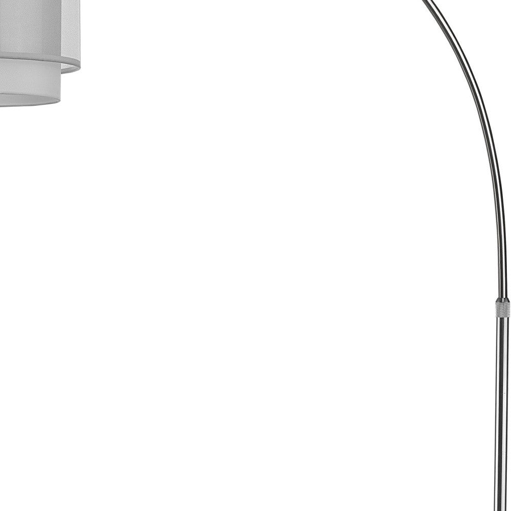 74" Brushed Nickel Arched/Arc Floor Lamp With Shade