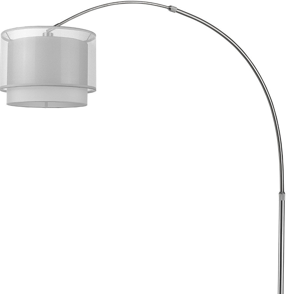 74" Brushed Nickel Arched/Arc Floor Lamp With Shade