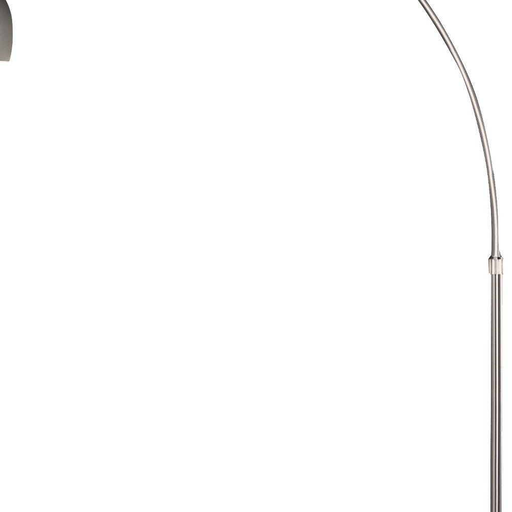 Mid 1-Light Brushed Nickel Adjustable Arc Floor Lamp With Metal Shade (94")