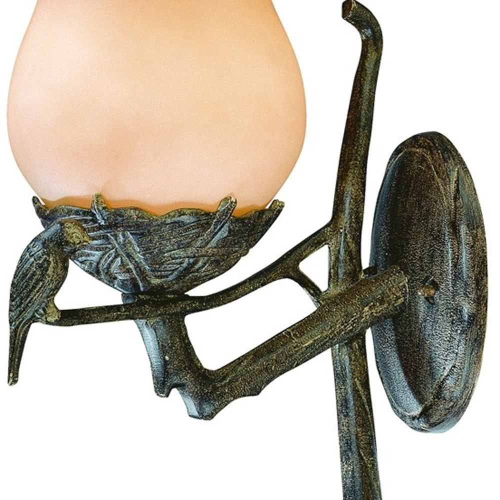 Avian 3-Light Black Coral Wall Light With Champagne Glass