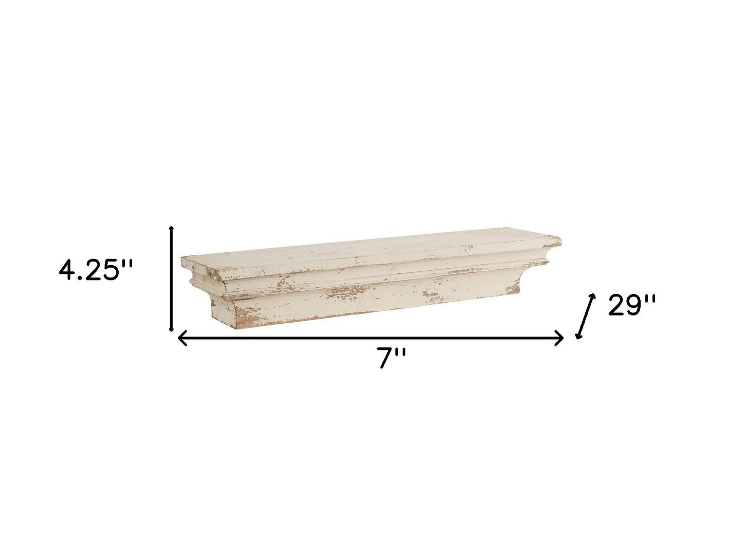 7" Solid Wood Wall Mounted Shelving Unit
