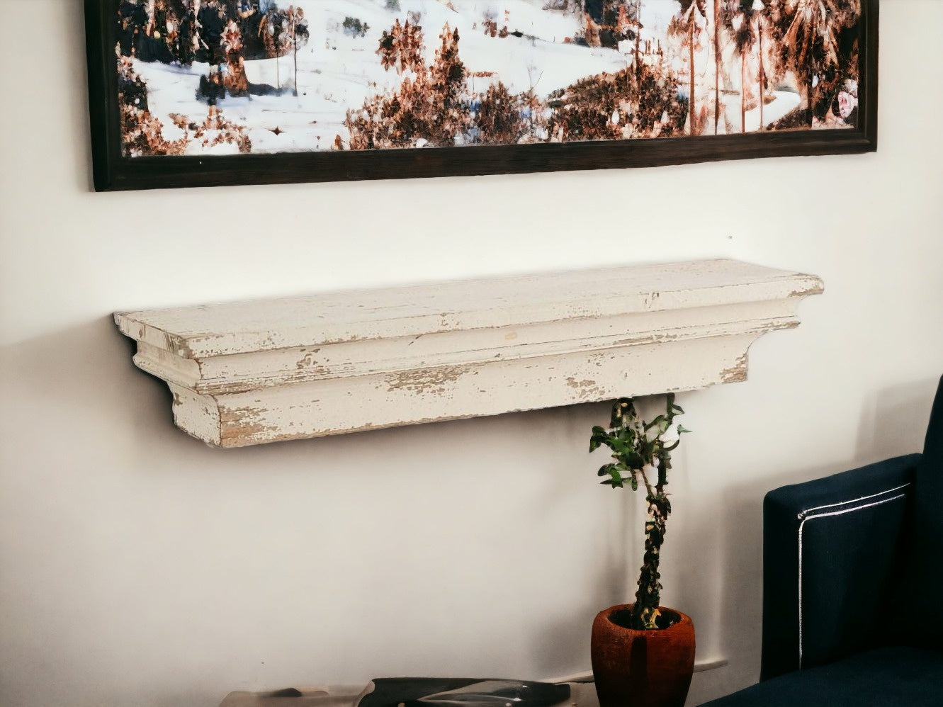 7" Solid Wood Wall Mounted Shelving Unit