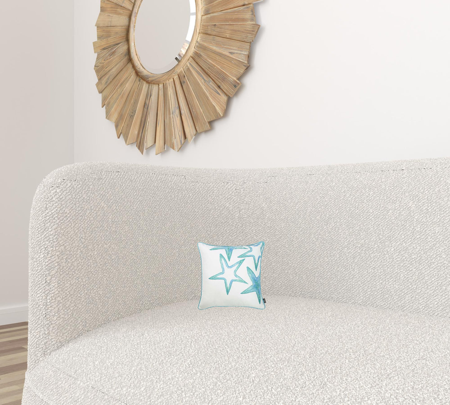 Aqua Blue Watercolor Stars Throw Pillow