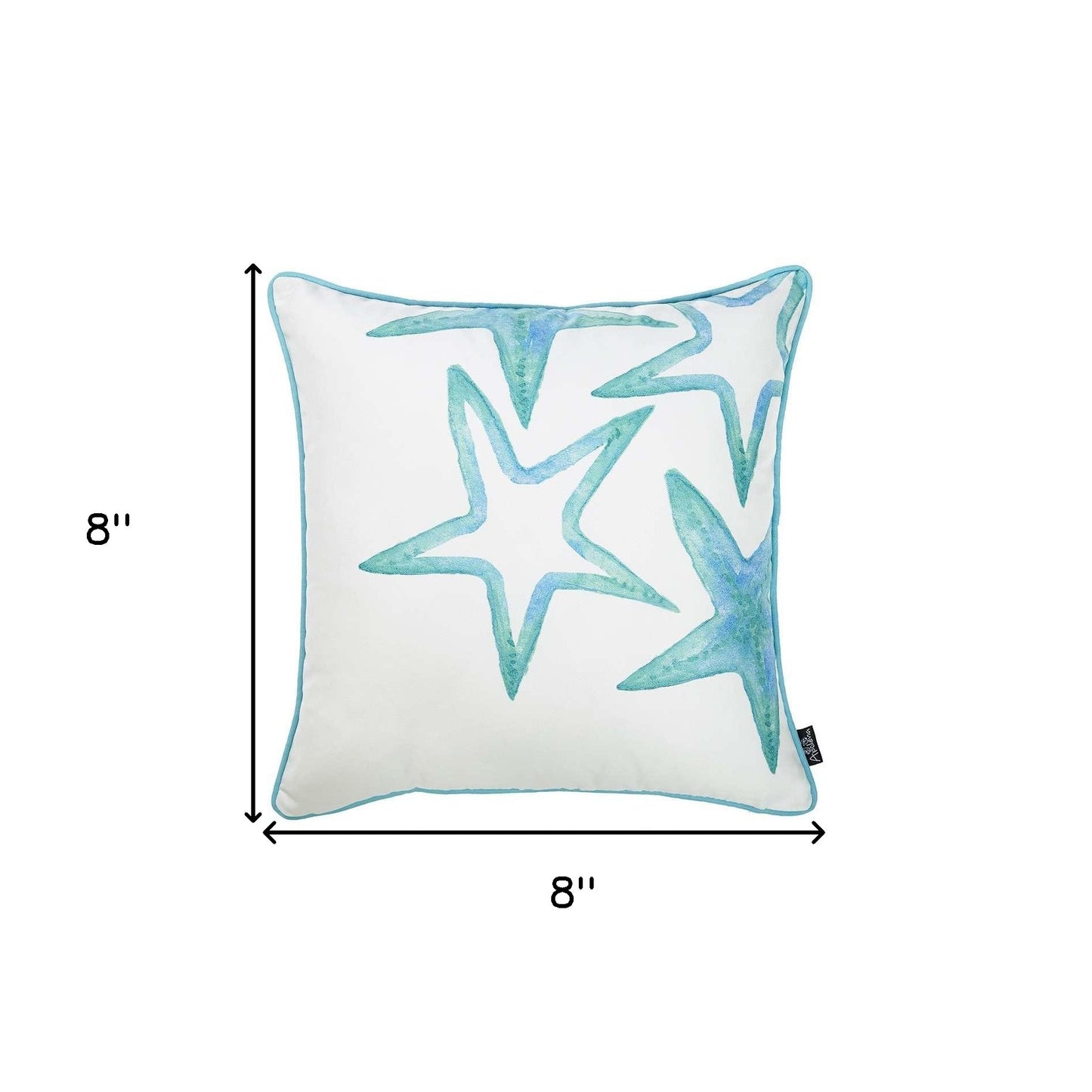 Aqua Blue Watercolor Stars Throw Pillow